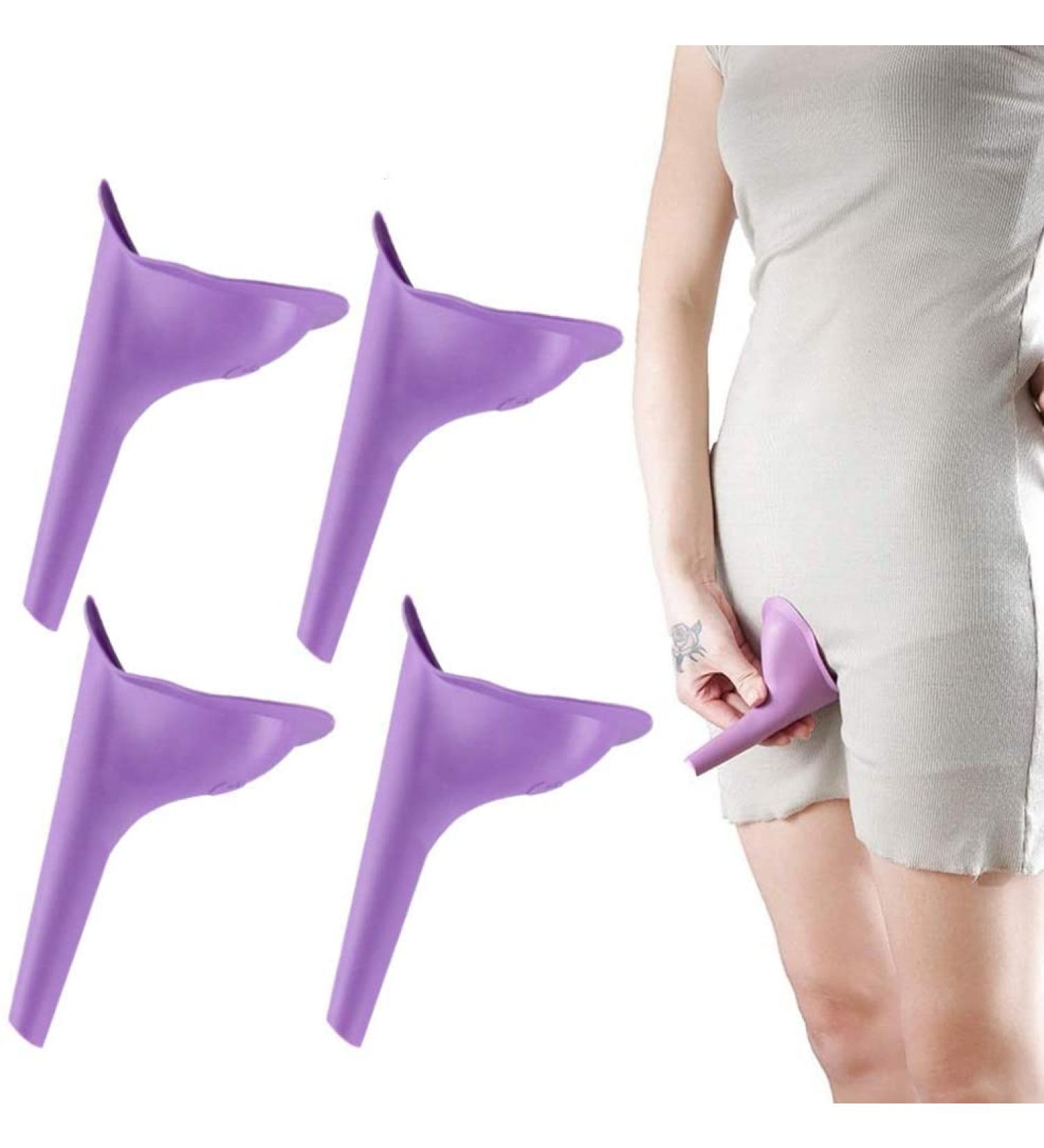 HAKDAY Female Urinal 4PCS - Portable Pee Funnel for Women | Camping, Travel, Hiking Gear - 4 Purple - Buy Online on SooperMarket.com