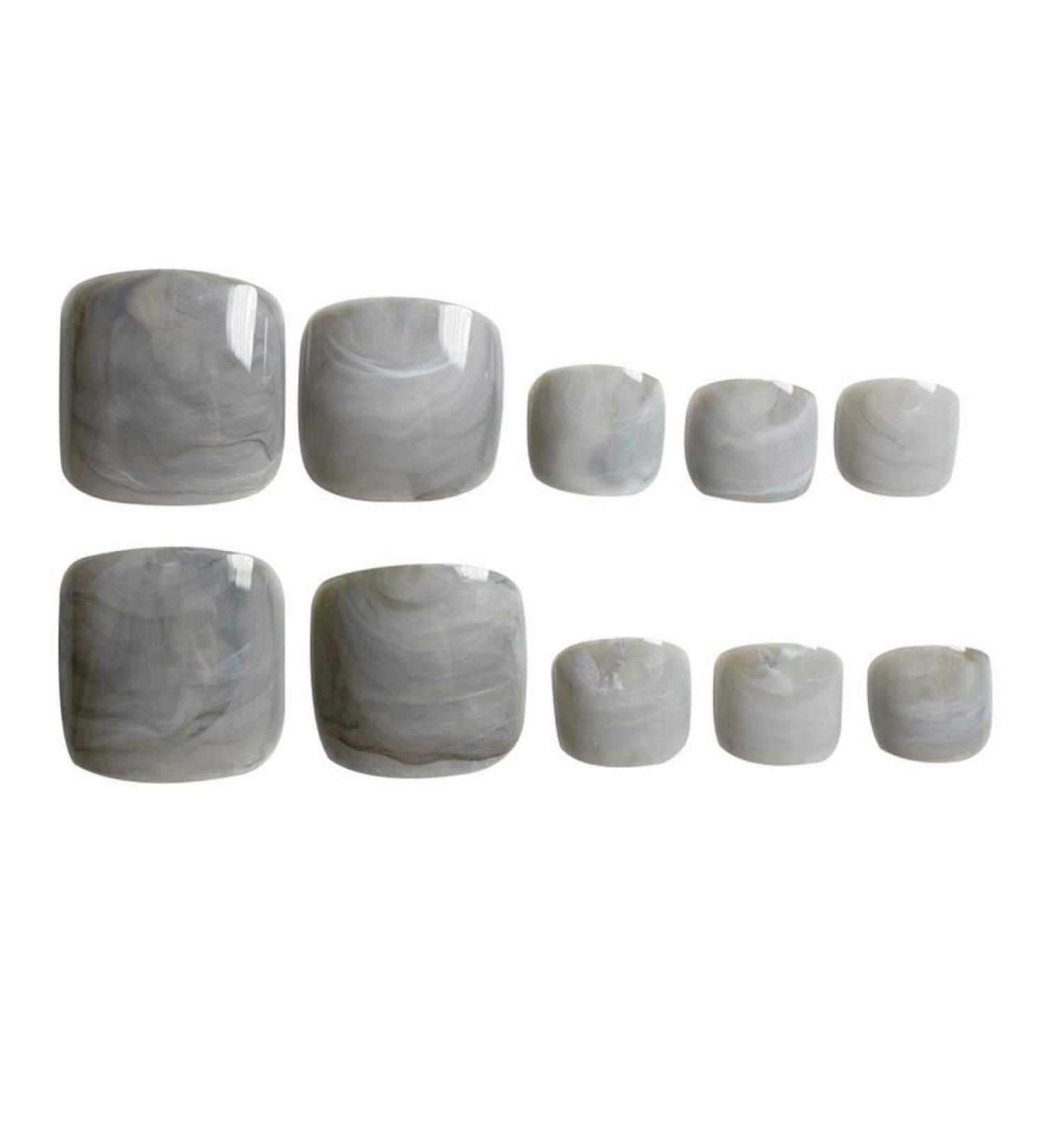 24Pcs Press On Toenails Marble False Toenails Full Cover French Tips Fake Toenails for Women Girls Sticker On Toenails Artificial Feet Nails Pedicure Art - Buy Online on SooperMarket.com