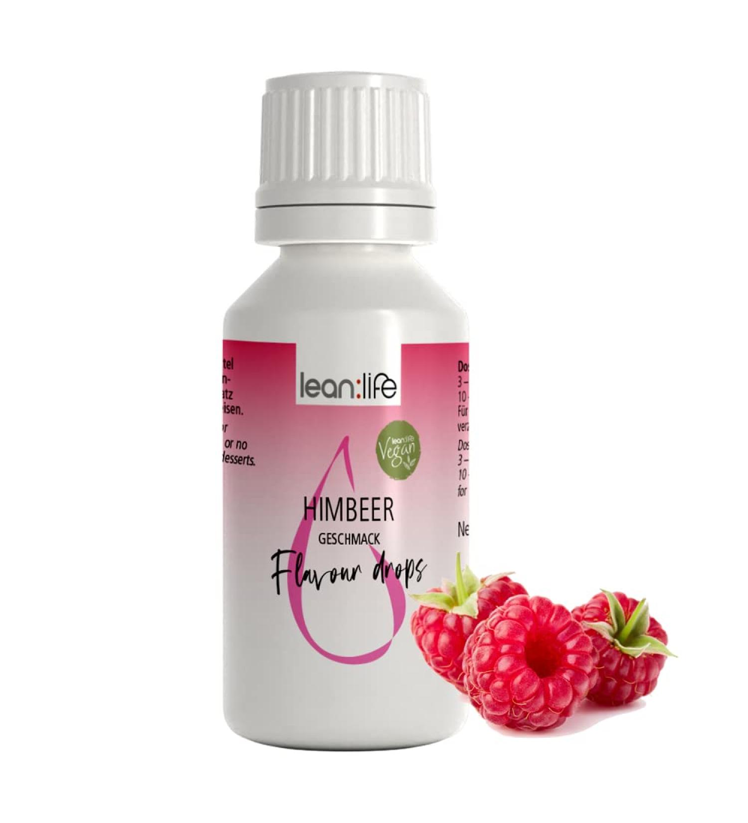 Lean:Life Raspberry Flavour Drops 30ml - Sugar-Free & Low-Calorie Aroma for Food - Perfect for eCommerce - Buy Online on SooperMarket.com