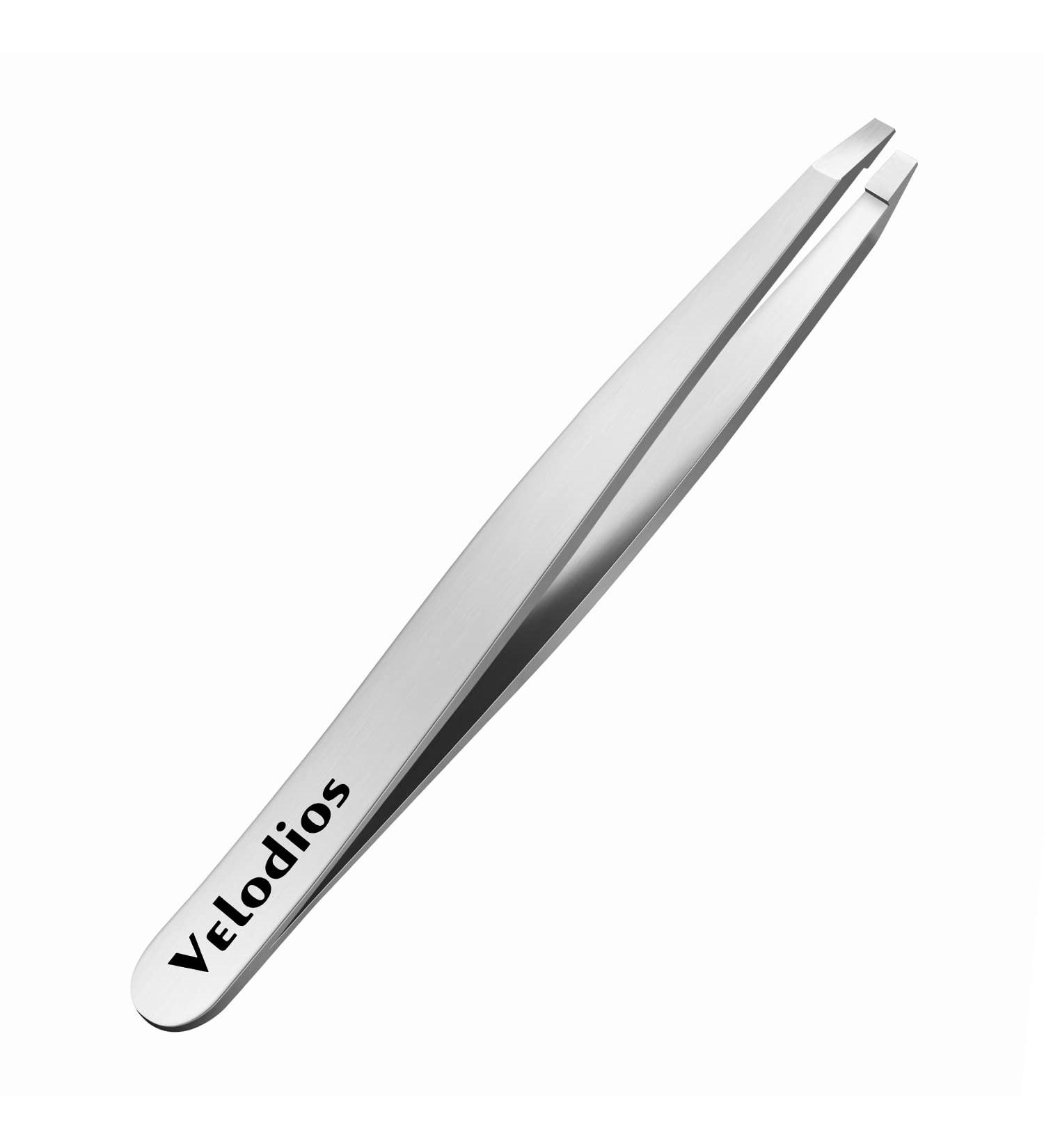 Velodios Professional Precision Tweezers - Best for Eyebrow, Facial & Chin Hair Removal - Premium Stainless Steel Flat Tip for Women - Buy Online on SooperMarket.com