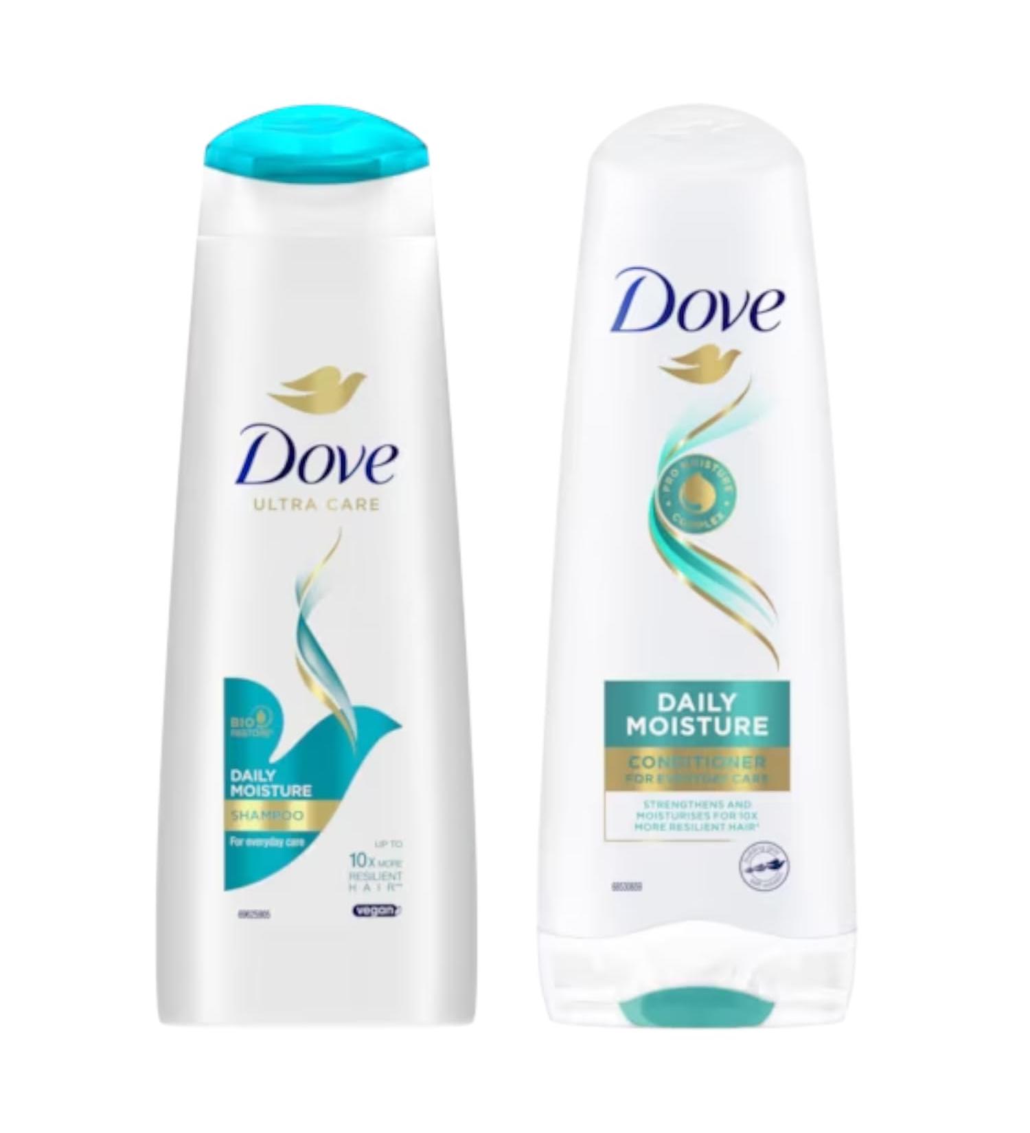 Dove Ultra Care Daily Moisture Shampoo 400ml and Conditioner 350ml | for Everday Use | 2 Pack - Buy Online on SooperMarket.com