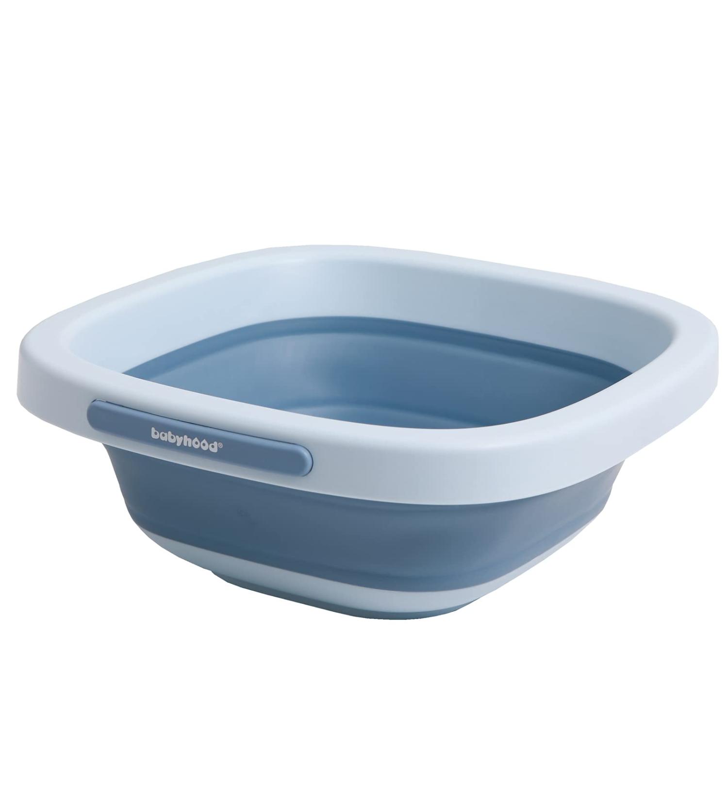 Babyhood Collapsible Wash Basin for Kids & Babies - Lightweight Portable Folding Basin for Baby Bottles, Breast Pump Parts - Ideal for Home, Kitchen, Camping - 2021 Blue - Buy Online on SooperMarket.com