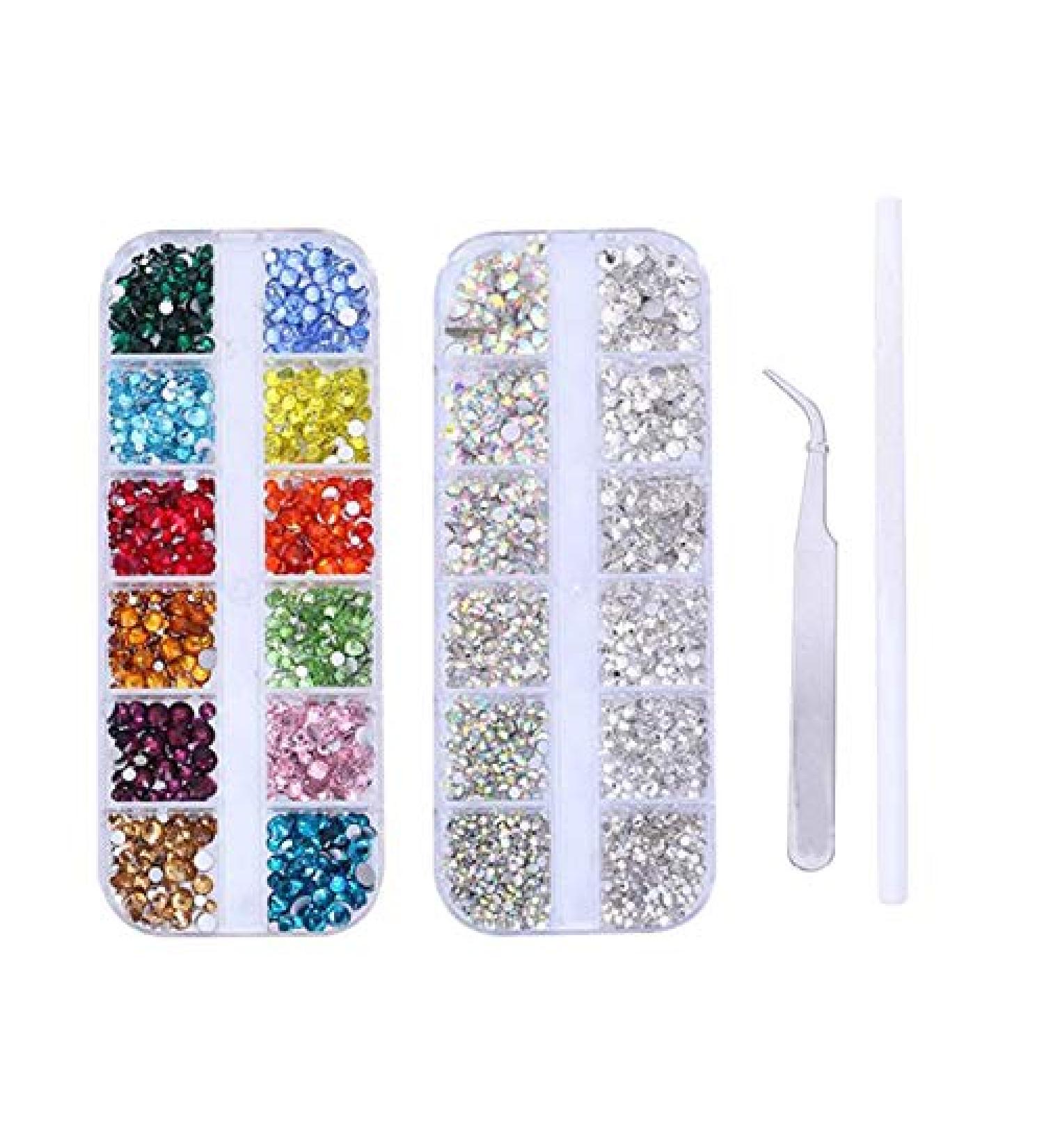 yilin Nail Art Rhinestone Decoration Set with Curved Tweezer Sculpture Pen for Nail Art Tools - Buy Online on SooperMarket.com