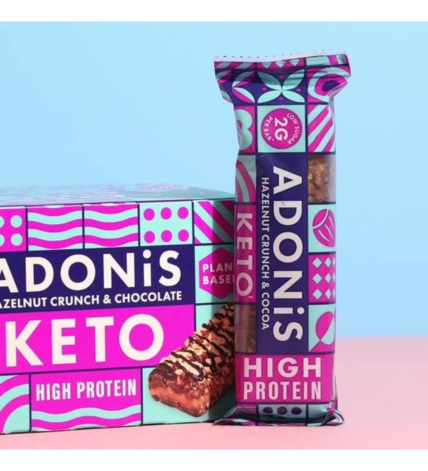 Adonis KETO Bar 16x45g Hazelnut Crunch & Cocoa