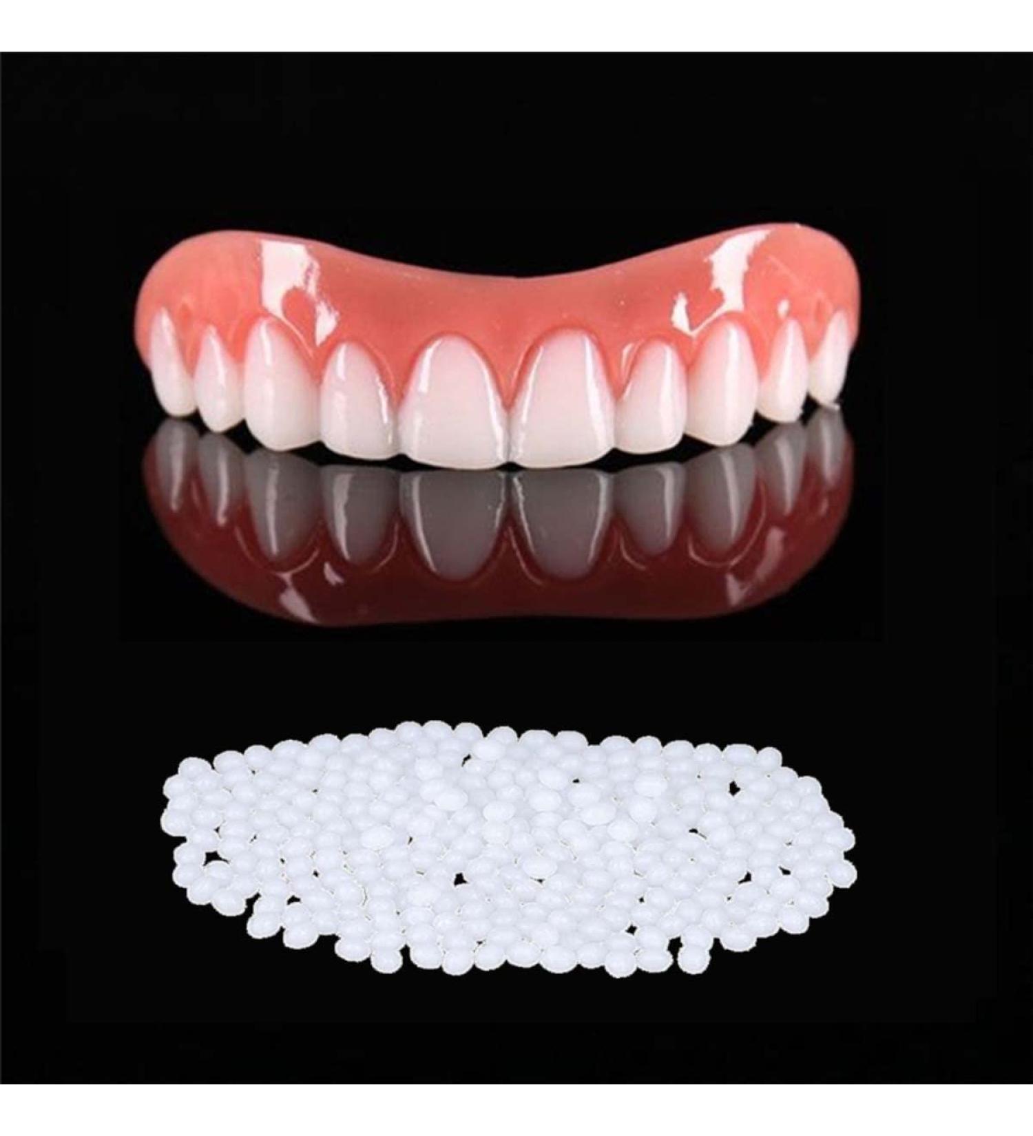 Fake Teeth Upper and Lower Veneer Dentures (2PCS) for Men and Women - Buy Online on SooperMarket.com