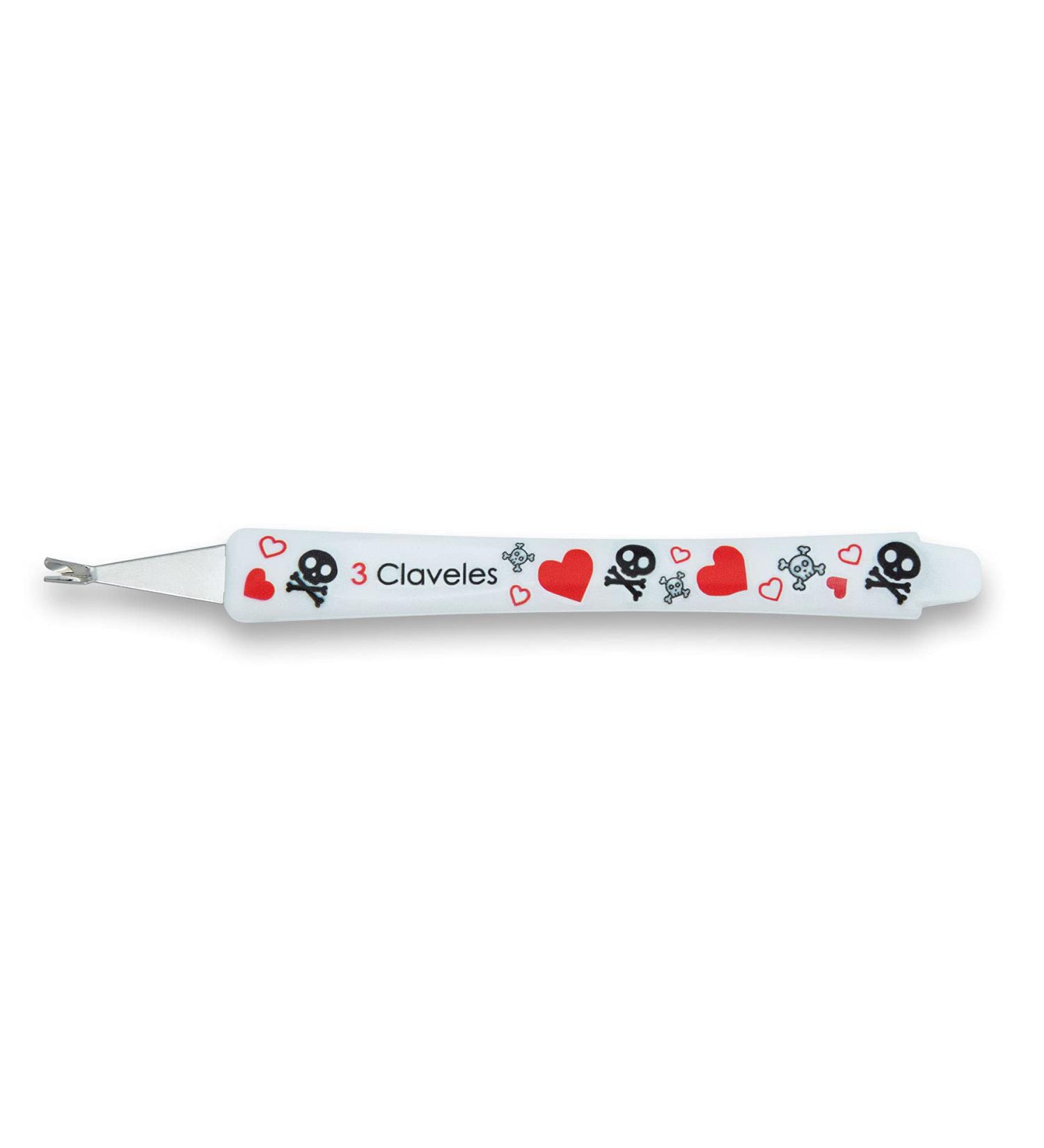 3 Claveles - Skull Lover Collection Stainless Steel Cuticle Pusher with Decorated Leather Pusher 11cm - Buy Online on SooperMarket.com