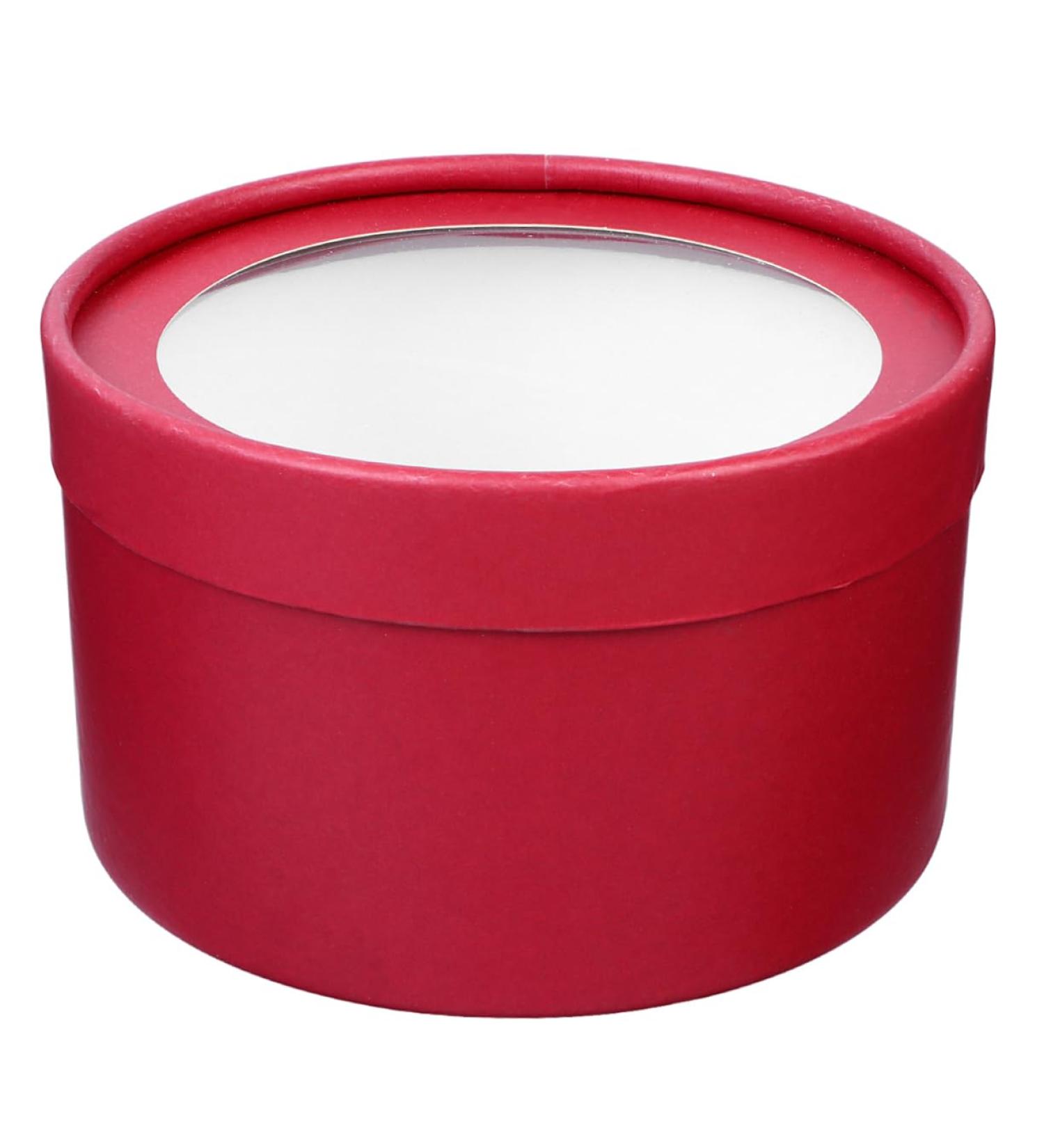 HOMSFOU Candy Jars Boxes round case mini round open the window chic biscuit box Christmas box Christmas container packing box gift box candy box christmas eve max sweets gift candy jar - Buy Online on SooperMarket.com