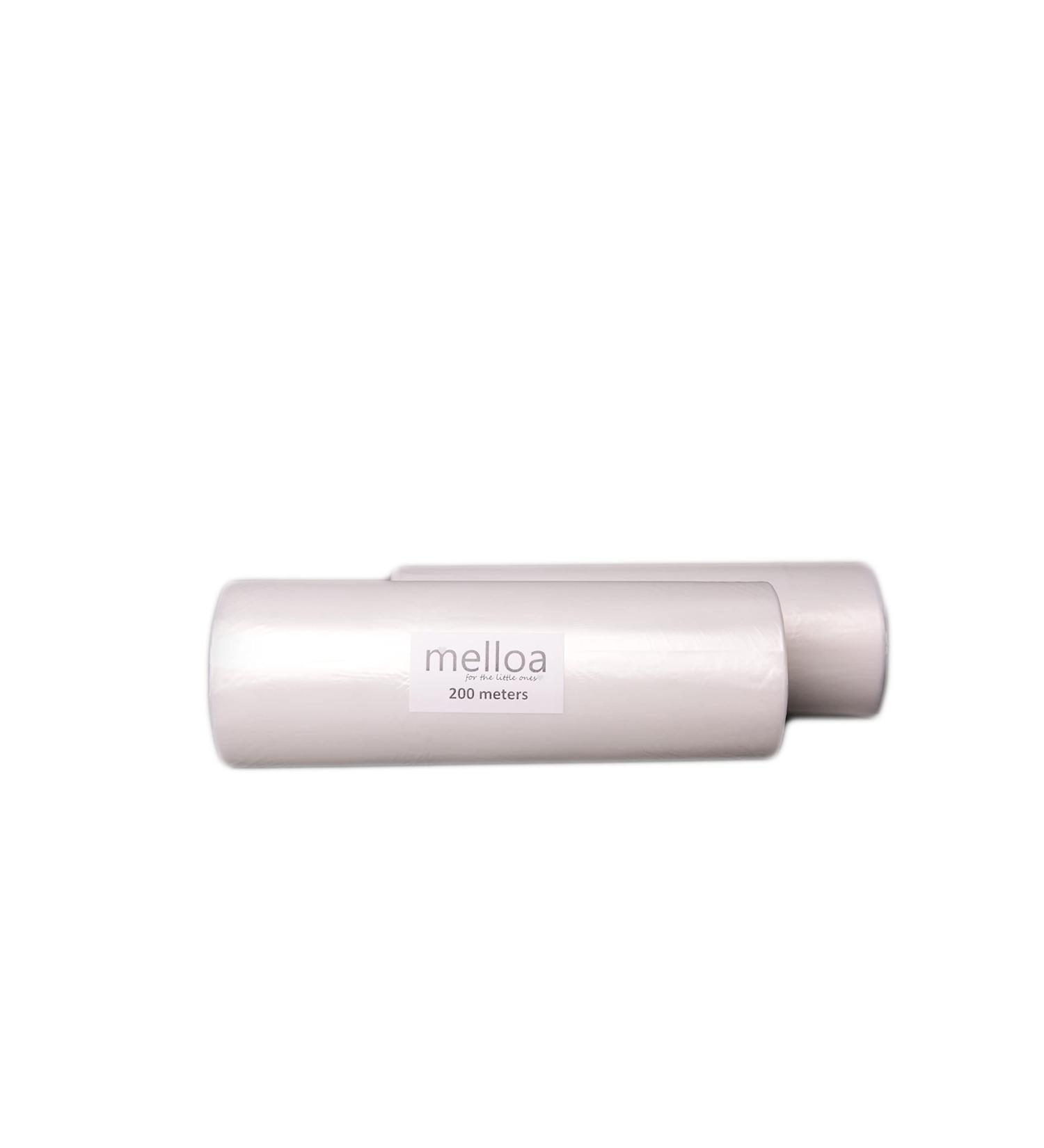 Melloa Diaper Pail Refill Foil Compatible with Tommee Tippee Sangenic Tec - Simplee Twist & Click (2 Pack 400m 200 Pieces) - Eco-Friendly No Paper Tube - Buy Online on SooperMarket.com