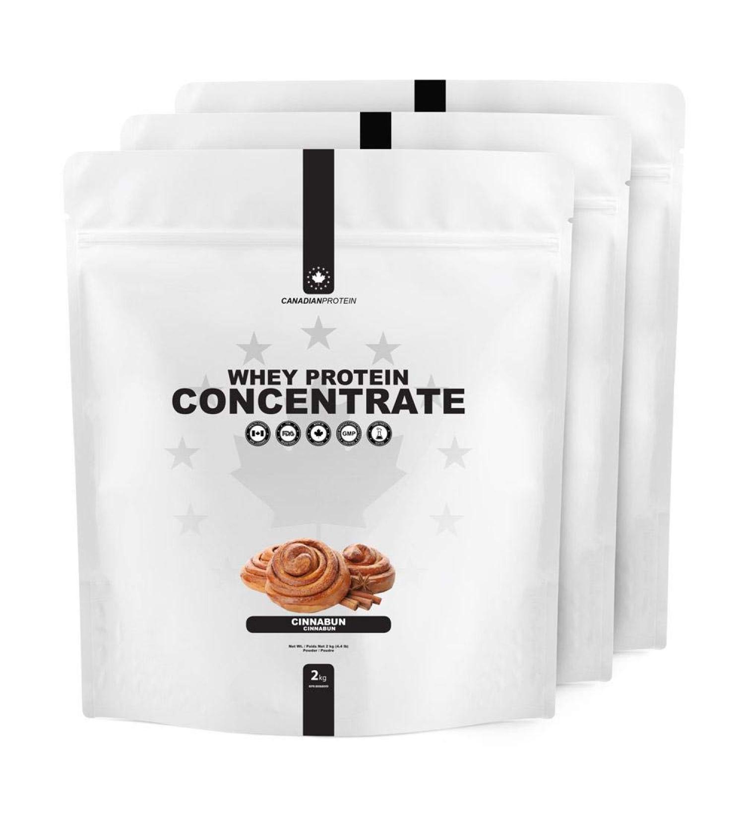 Canadian Protein Whey Concentrate 24g of Protein | 6 kg of Cinnabun Flavored Low Carb Keto Friendly Workout Recovery Drink | Protein Powder Rich in BCAA Amino Acids - Buy Online on SooperMarket.com