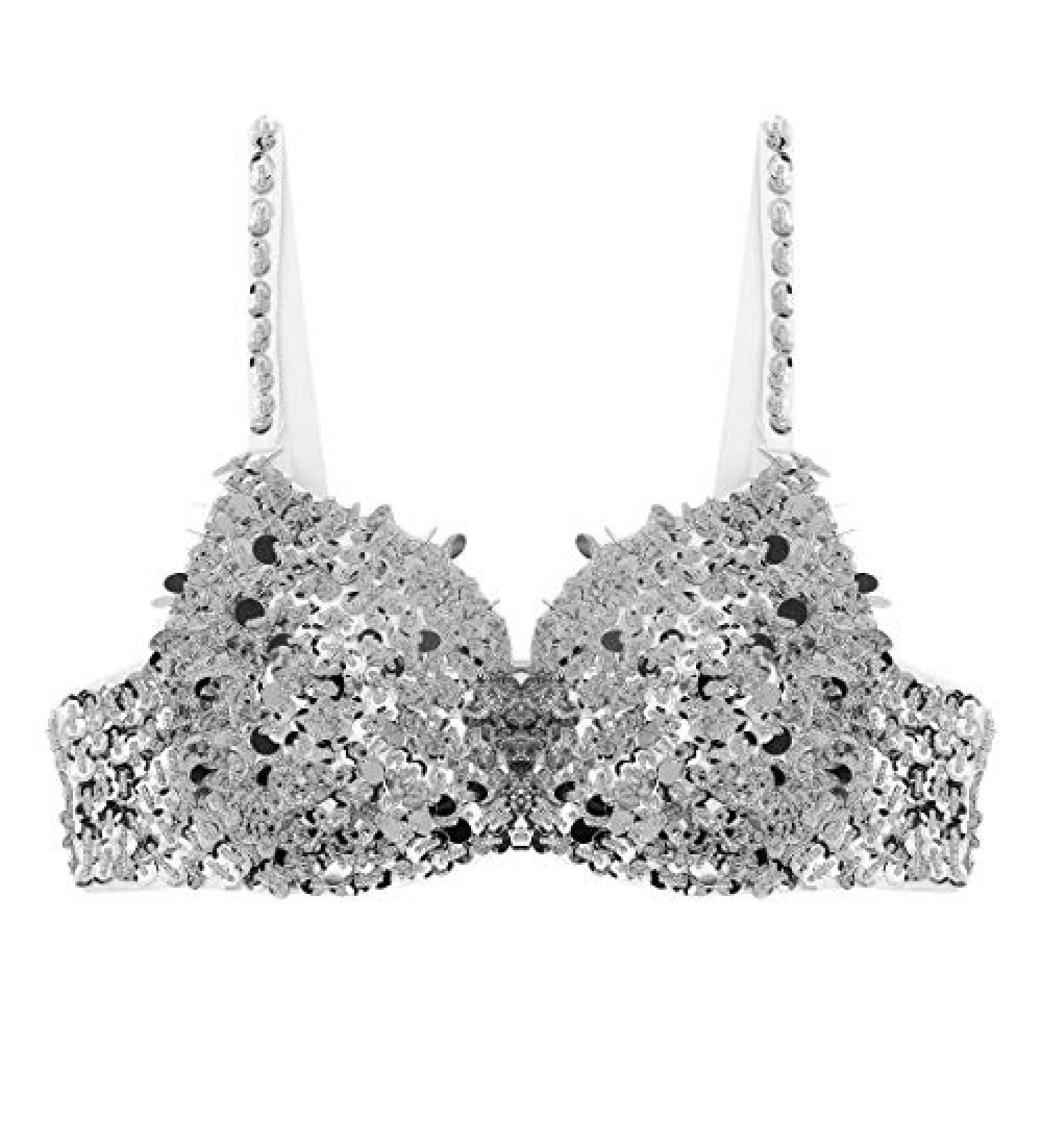 Kvysinly Women's Sparkle Belly Dance Costume Bra Top - Silver Medium - Buy Online on SooperMarket.com