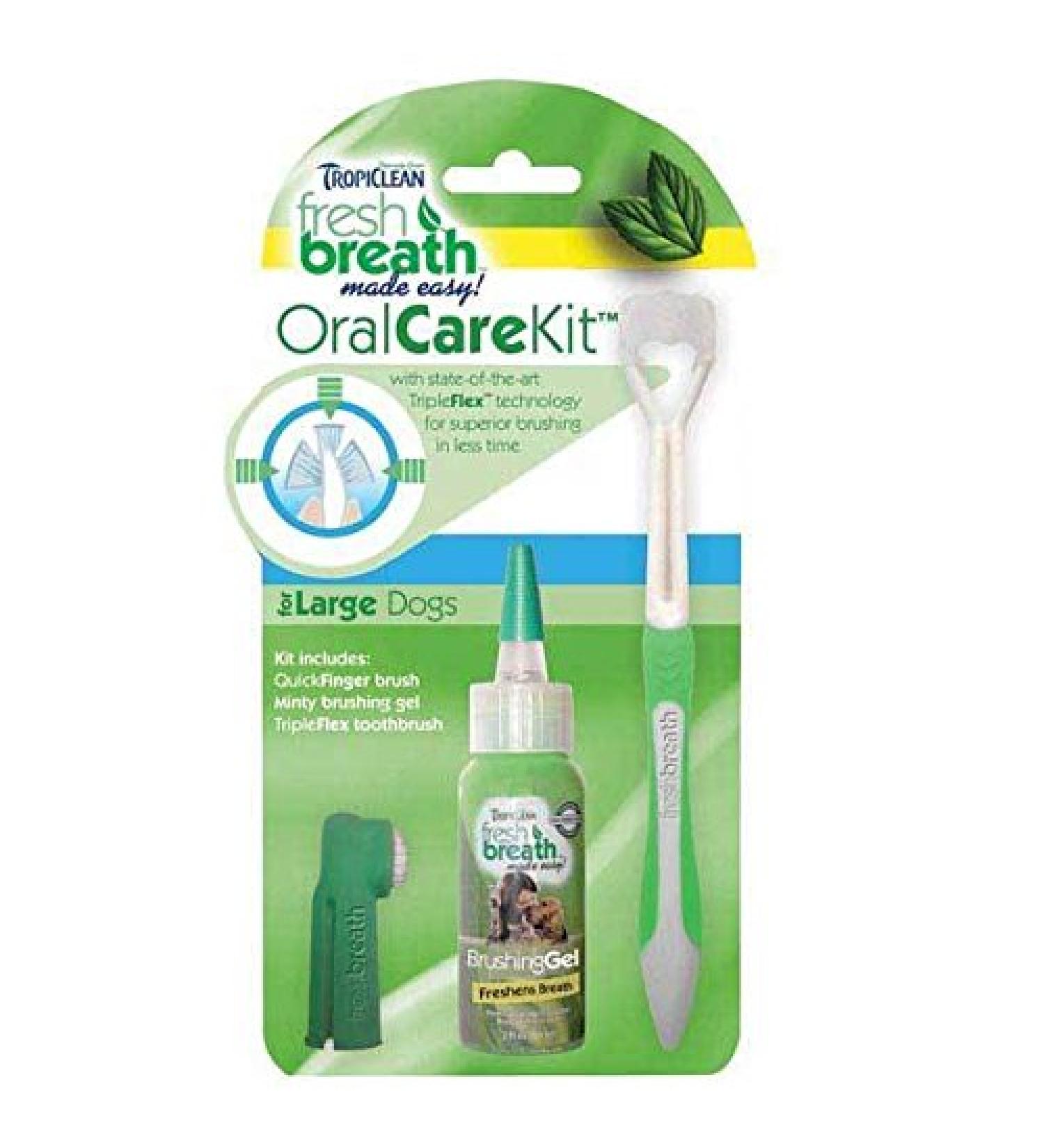 Tropiclean Fresh Breath Dog Oral Care Kits Fight Tartar Plaque Bulk Available!(Large 2 Kits) 2 Kits Large 2 Kits