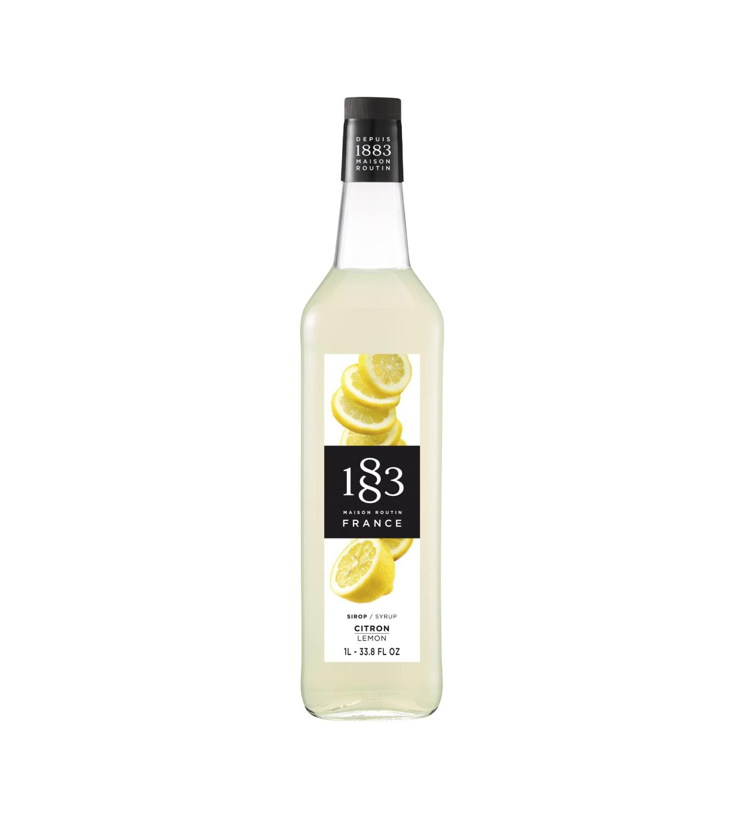 1883 Maison Routin Premium Lemon Syrup - 1L Glass Bottle for Iced Tea, Cocktails, Mocktails & Desserts - Buy Online on SooperMarket.com