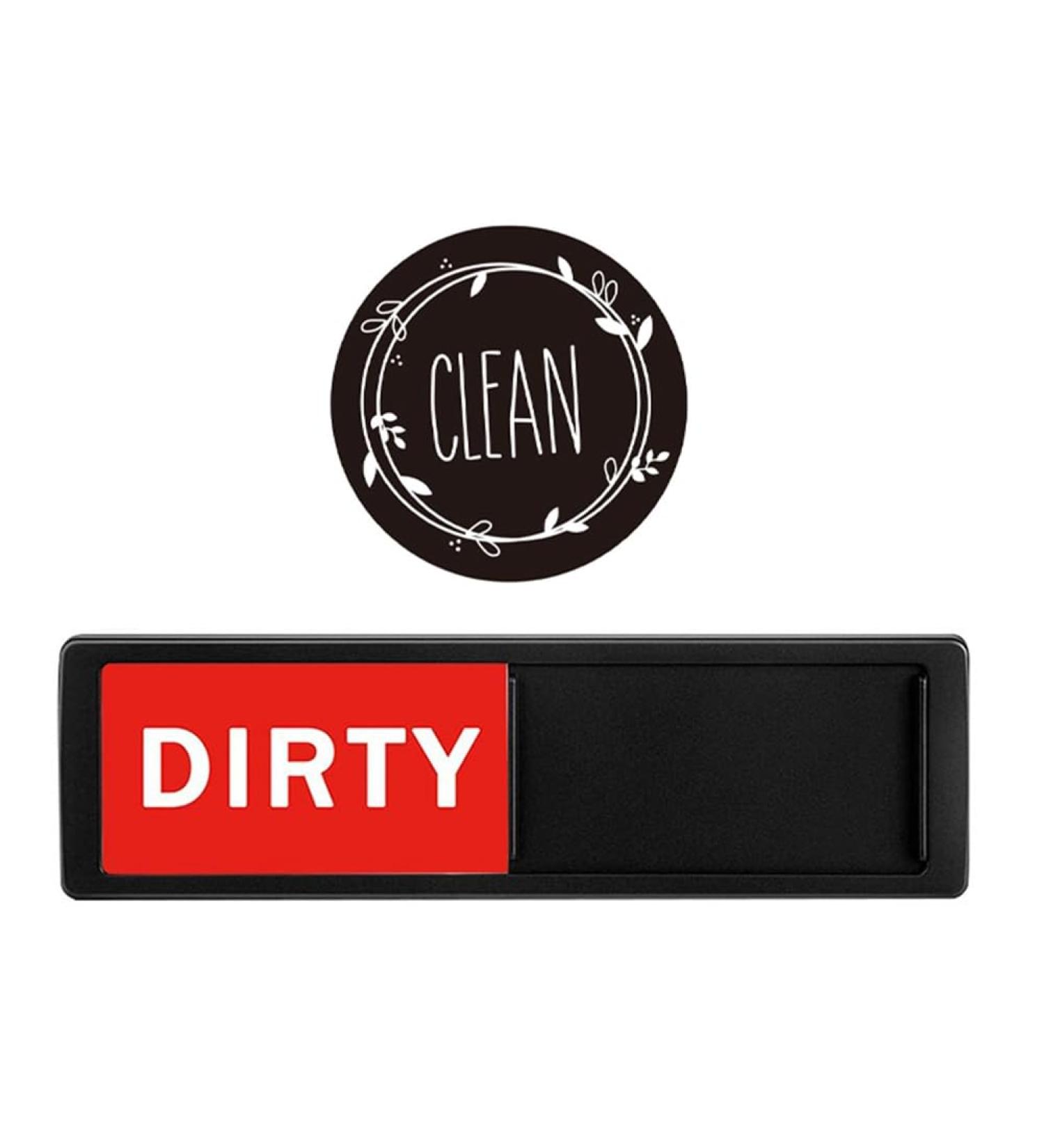 Evvmnaks 2 x Magnetic Dishwasher Clean Dirty Panel with ABS Shutter Only Changes When You Push It Scratch-Resistant Protection for Dirty Clean Dishes - Buy Online on SooperMarket.com