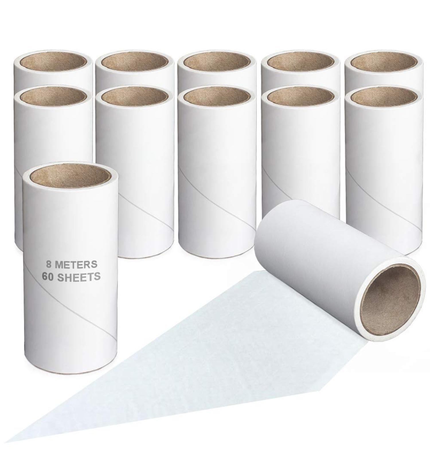 Mr Hsiung & Mrs Yin 12 PCS Sticky Lint Roller Refills for Pet Hair Clothes Bedding Dog Cat Hair Remover 720 Sheets Total 12 Refills - Buy Online on SooperMarket.com