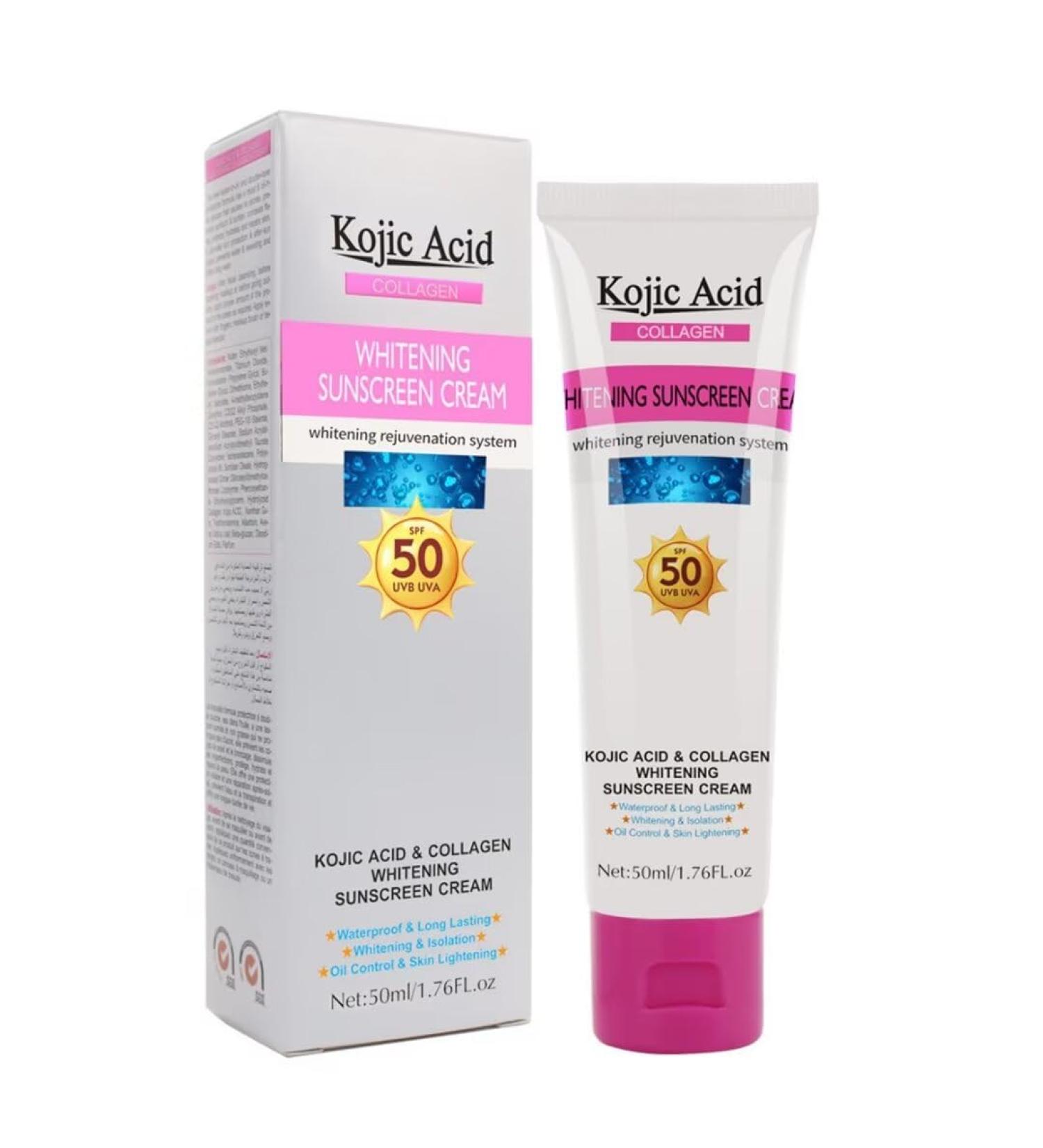 Relief Sun Organic Sunscreen SPF50 - Lightweight Oil-Free Kojic Acid & Collagen Face Cream for Acne Prone Skin - Non-Greasy Moisturizer for Face & Body (50ml - Buy Online on SooperMarket.com