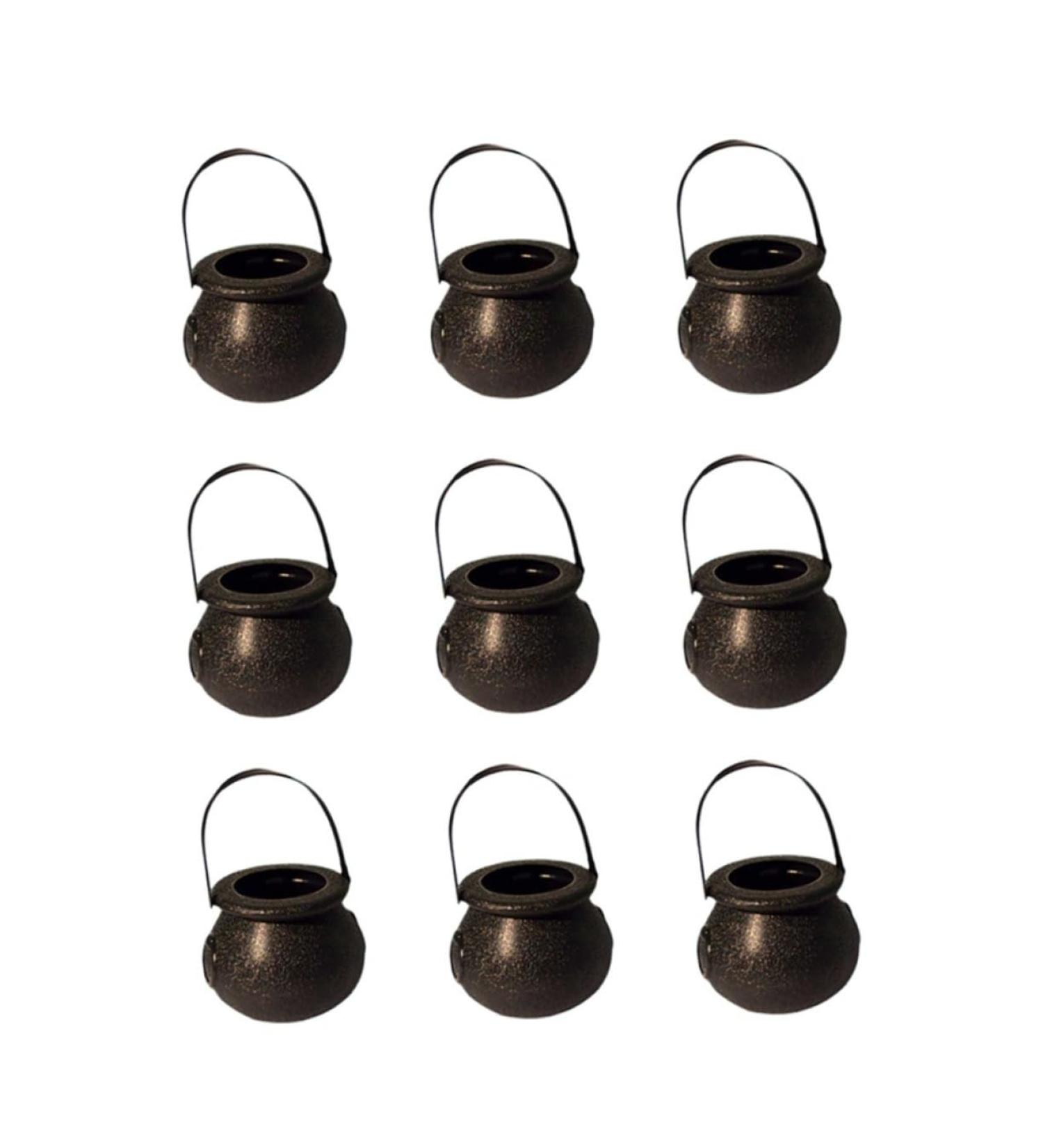 OFFSCH 9 Pcs Large Cooking Pot Halloween Candy Holder Mini Halloween Pumpkin Bucket Black Halloween Candy Bowl Halloween Candy Stands Cauldron Halloween Pendants Decorations Props Skull - Buy Online on SooperMarket.com