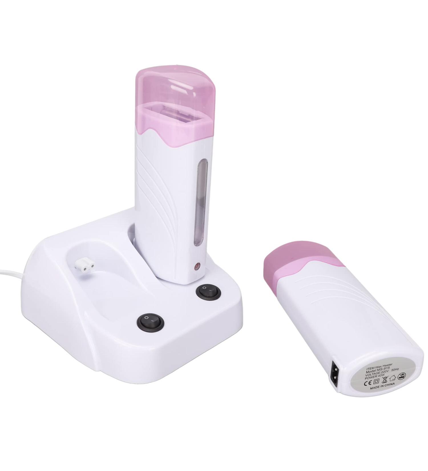 Double Depilatory Heater & Wax Roller Set | Portable Roll-On Wax Warmer for Hair Removal | EU-Compatible for Men & Women - Buy Online on SooperMarket.com