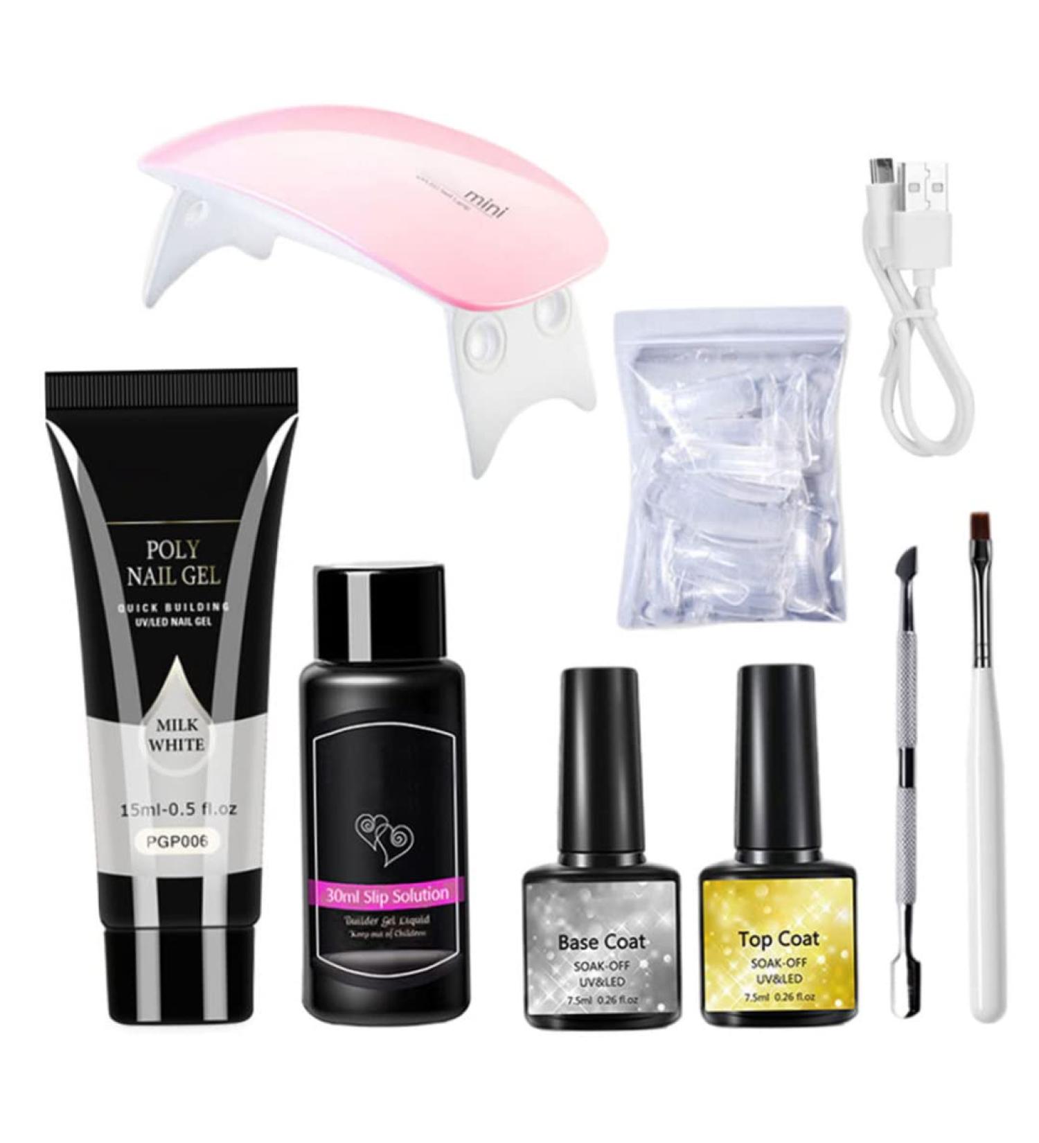 Liummrcy Polygel Nail Kit - 8pcs All-in-One French Nail Extension Set for Beginners | Salon Quality DIY Manicure at Home | PGP006 - Buy Online on SooperMarket.com