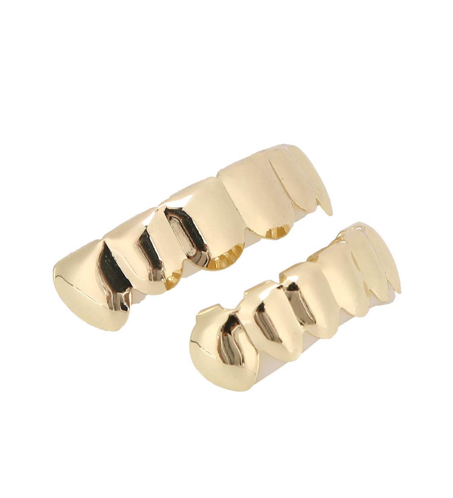 Shop Gold Hip Hop Grillz - Temporary Dentures & Bling Teeth Decoration for Halloween & Parties - Buy Online on SooperMarket.com