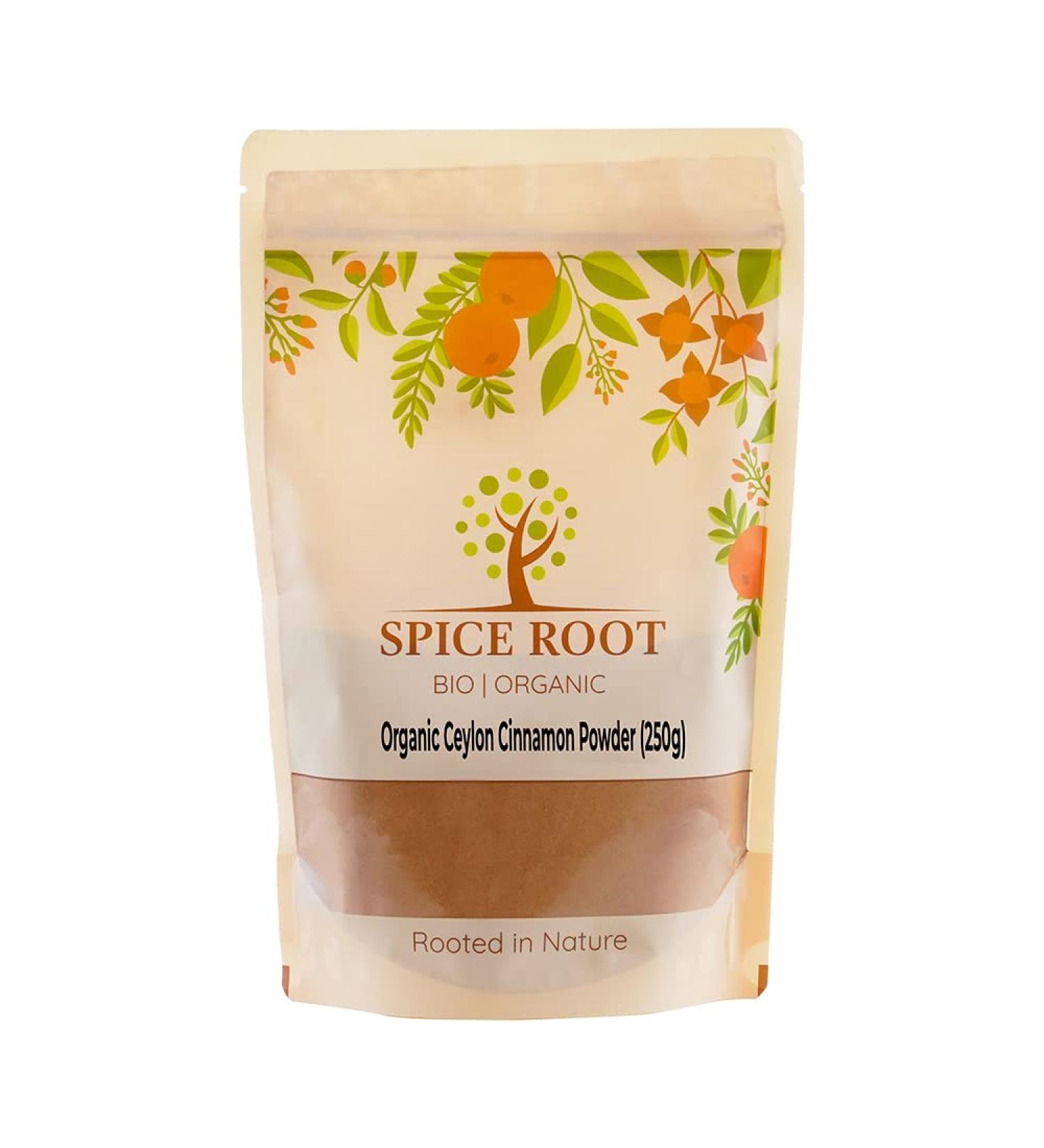 Organic Ceylon Cinnamon Powder 250g - Raw & Certified Organic Vegan - Buy Online on SooperMarket.com