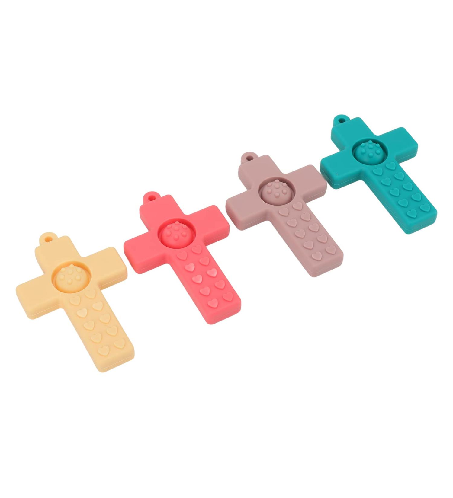 4Pcs Silicone Baby Teether Toy - Infant Teething Relief for Sore Gums | Chew Toys for Comfort - Buy Online on SooperMarket.com