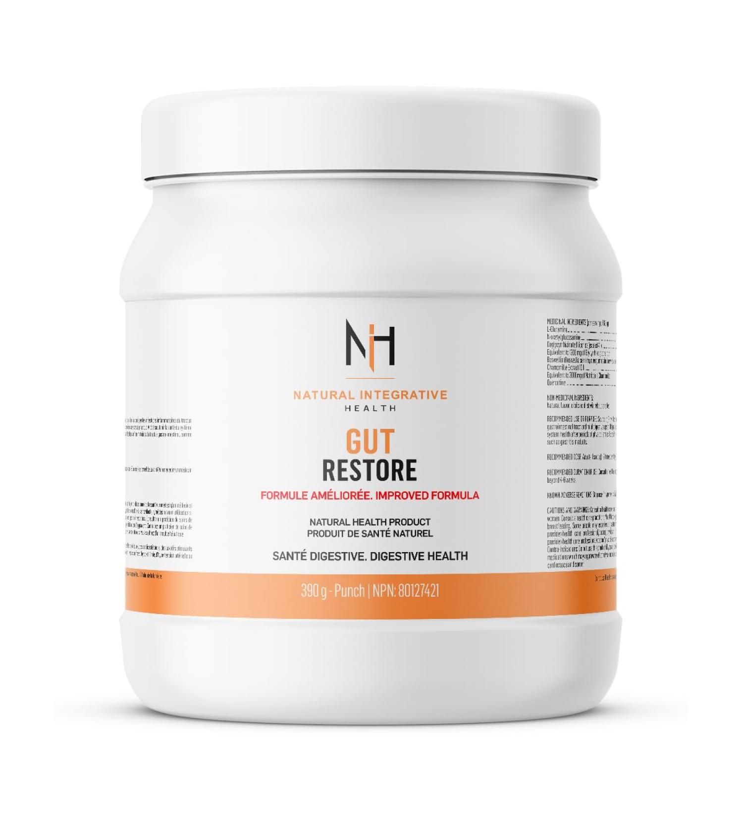 NIH - Gut Restore L-Glutamine Powder 390g - Gut Health Supplement with Quercetin Licorice Root Boswellia N-Acetyl Glucosamine & Chamomile - Digestive Gut Health Bloating Relief & Gut Lining Repair - Buy Online on SooperMarket.com