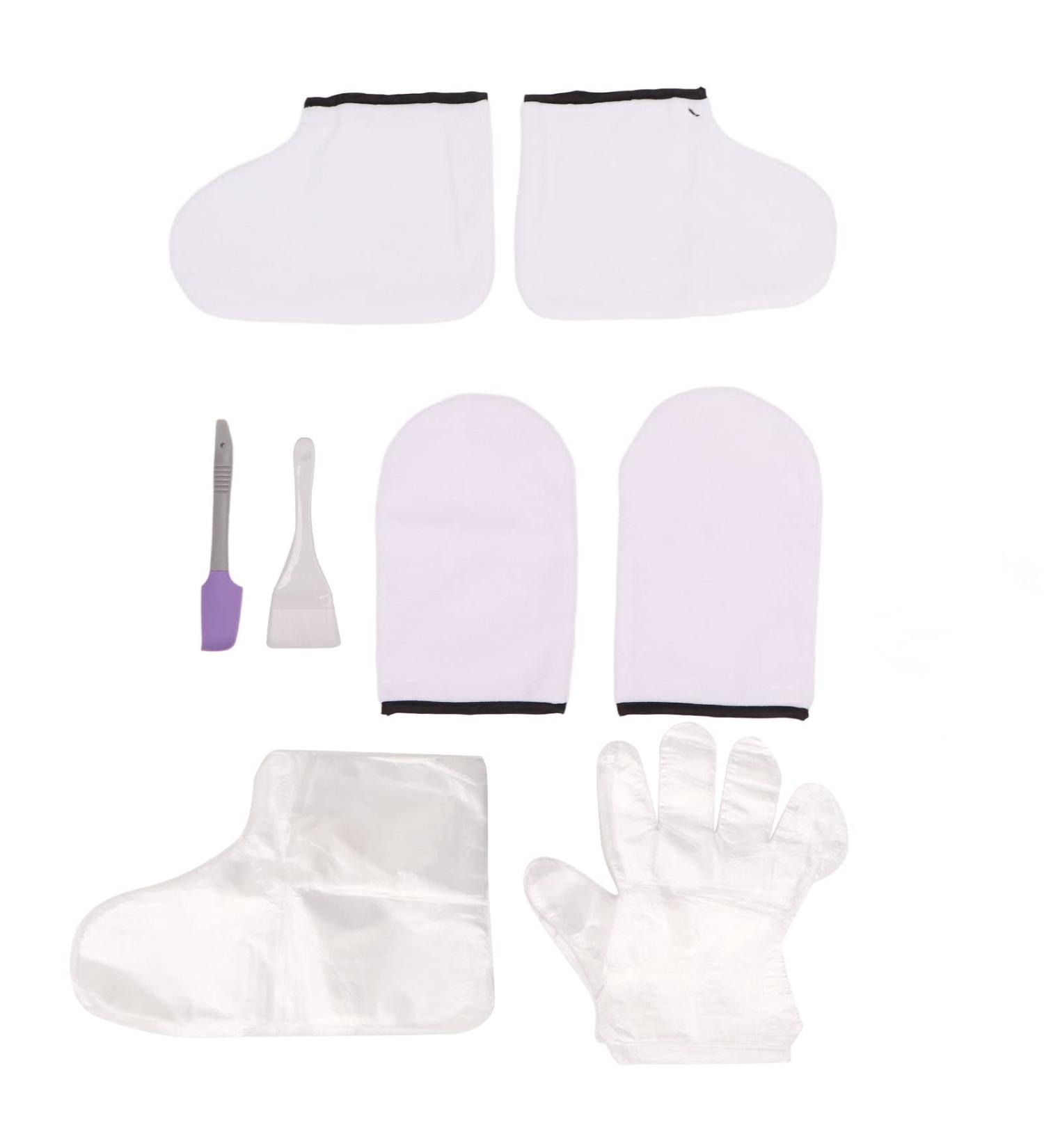 Paraffin Wax Hand Foot Cover Paraffin Bath Set with Purple Large Brush Spatula Soft Mitts Foot Cover Thermal Mitts Booties Paraffin Glove Liners Wax Hand Foot Care Set - Buy Online on SooperMarket.com