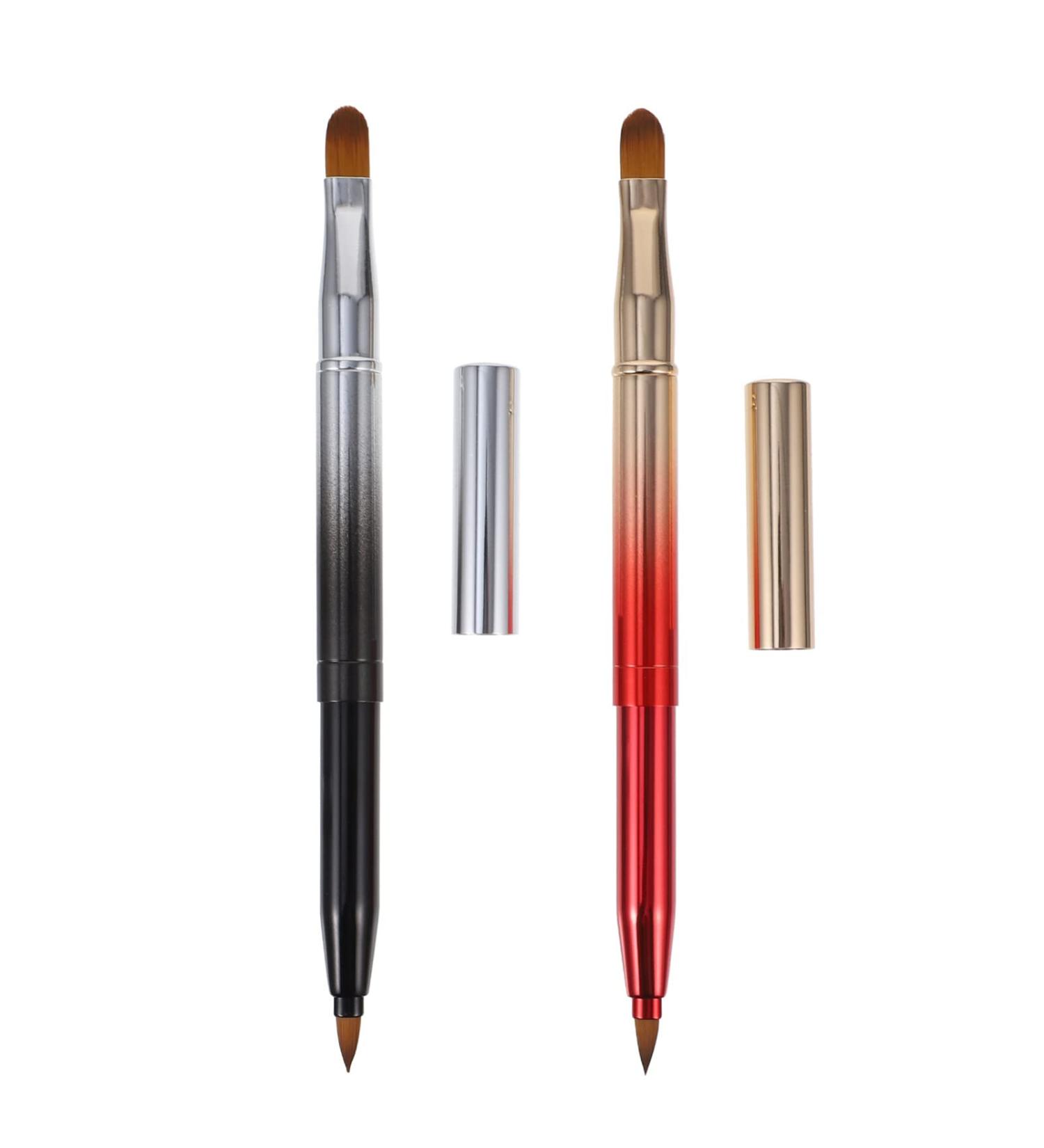 2Pcs Double- ended Lip Brush Retractable Makeup Brushes Portable Concealer Brush for Women Makeup - Buy Online on SooperMarket.com