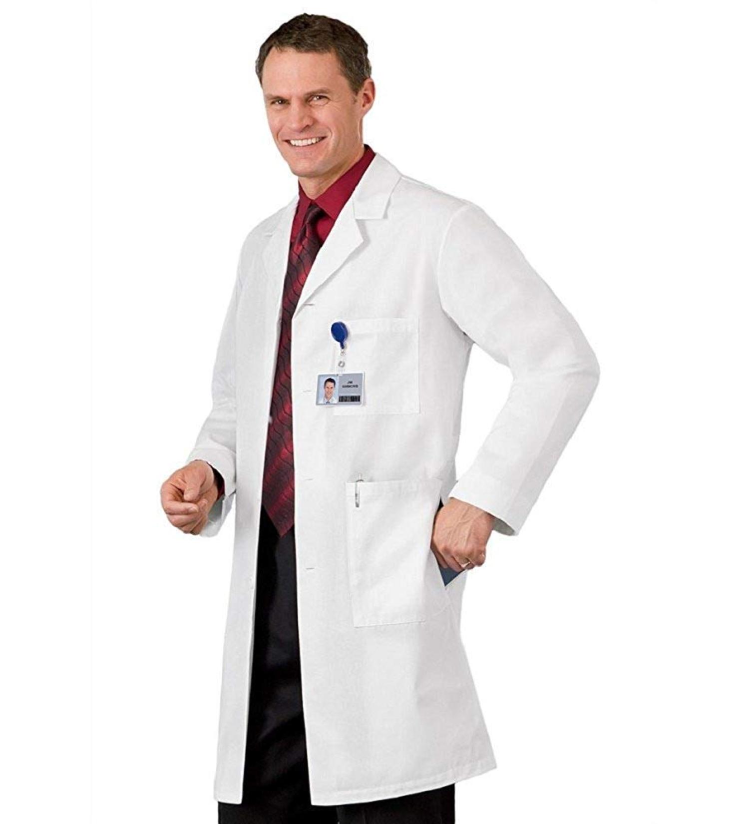 EWC Men's Full-Length Lab Coat White White 42
