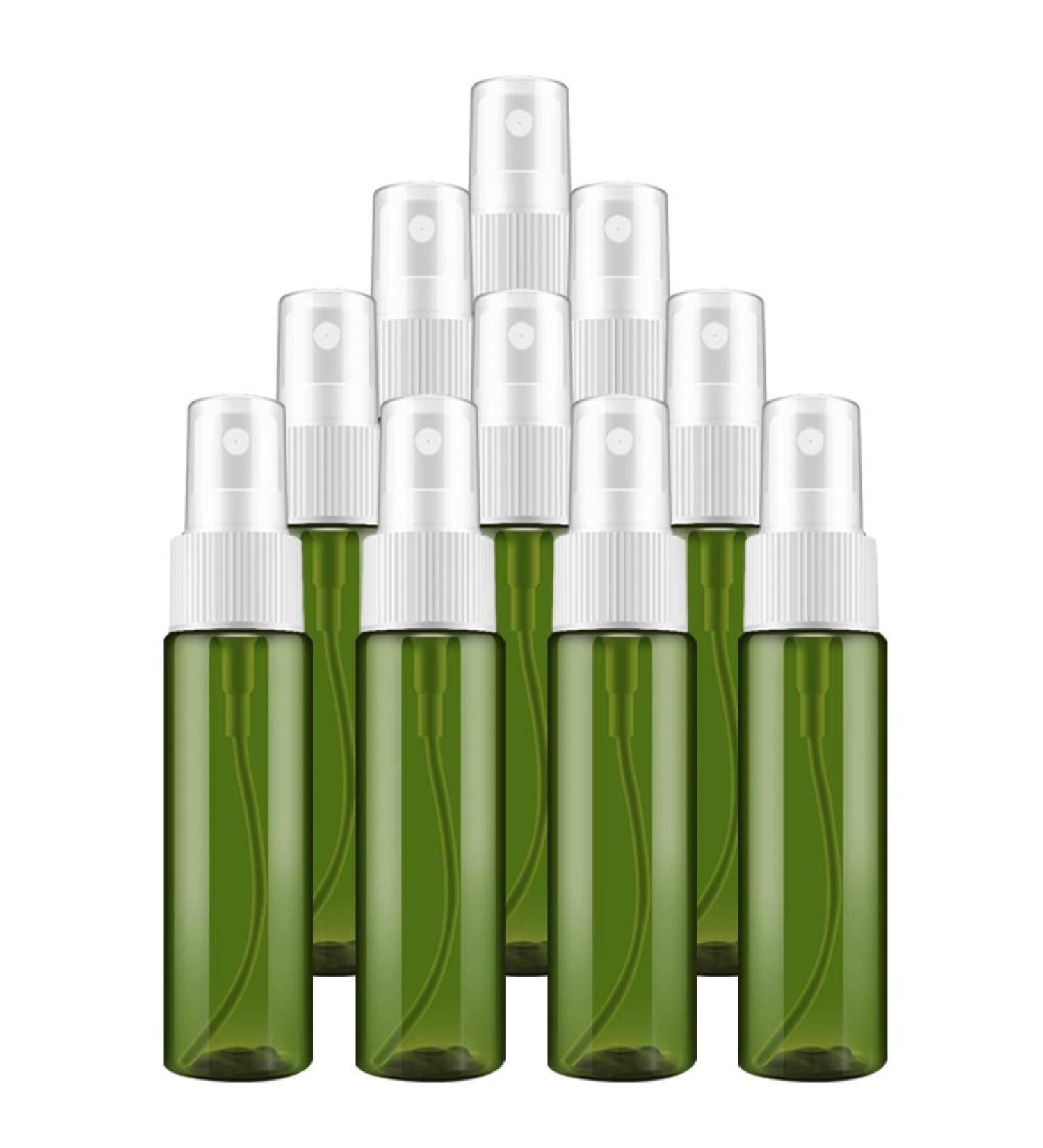 Frandy 30ml Spray Bottles - 10 Pack Green Atomizer for Essential Oils Cleaning Hair & Makeup - Leak-Proof with Funnel & Labels - Buy Online on SooperMarket.com