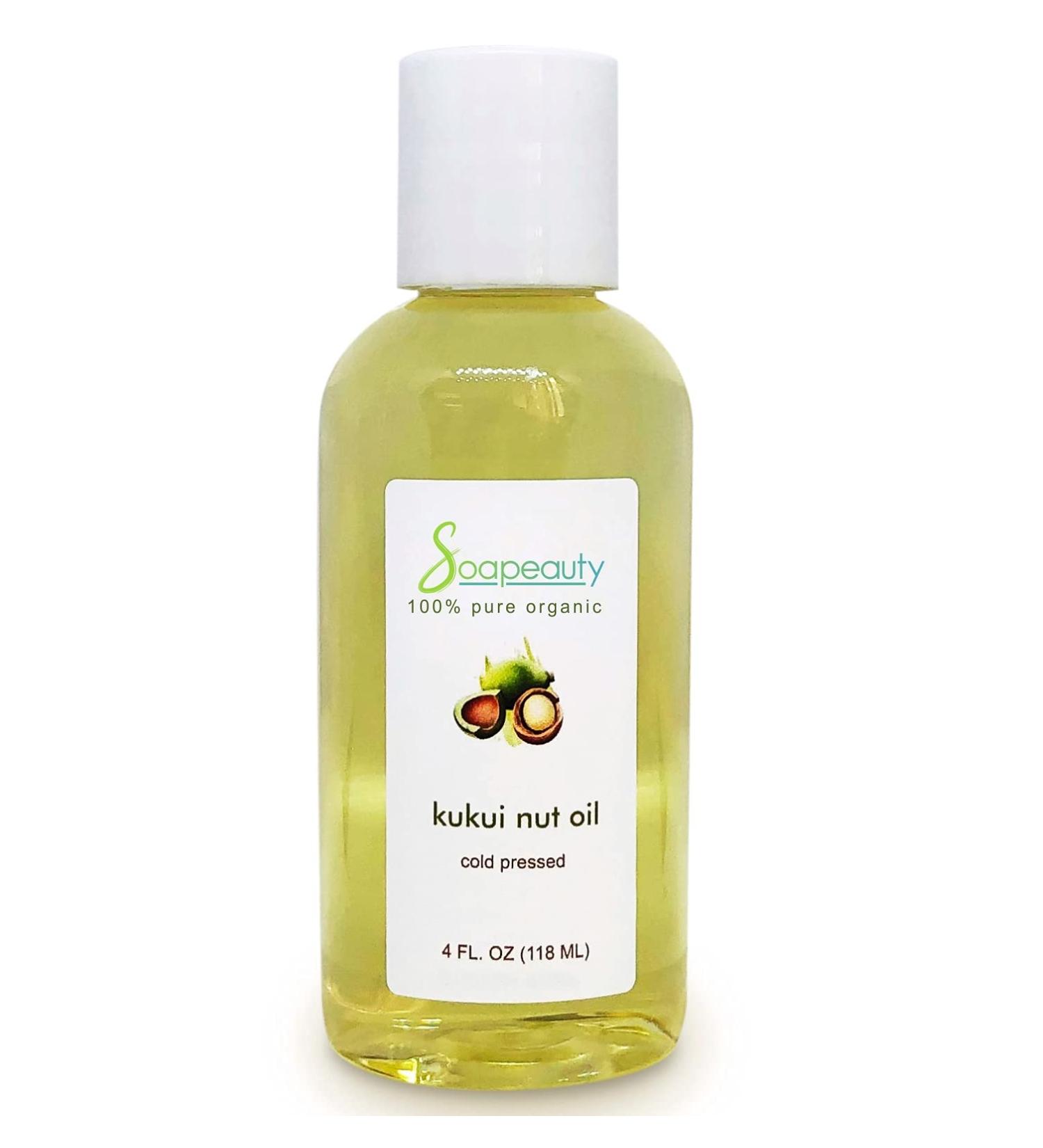 KUKUI NUT OIL Cold Pressed Unrefined | 100% Natural Bulk Carrier for Essential Oils | Face Skin Hair Moisturizer Soap Making | Sizes 2OZ-7 LBS | 4 OZ (Pack of 1) - Buy Online on SooperMarket.com