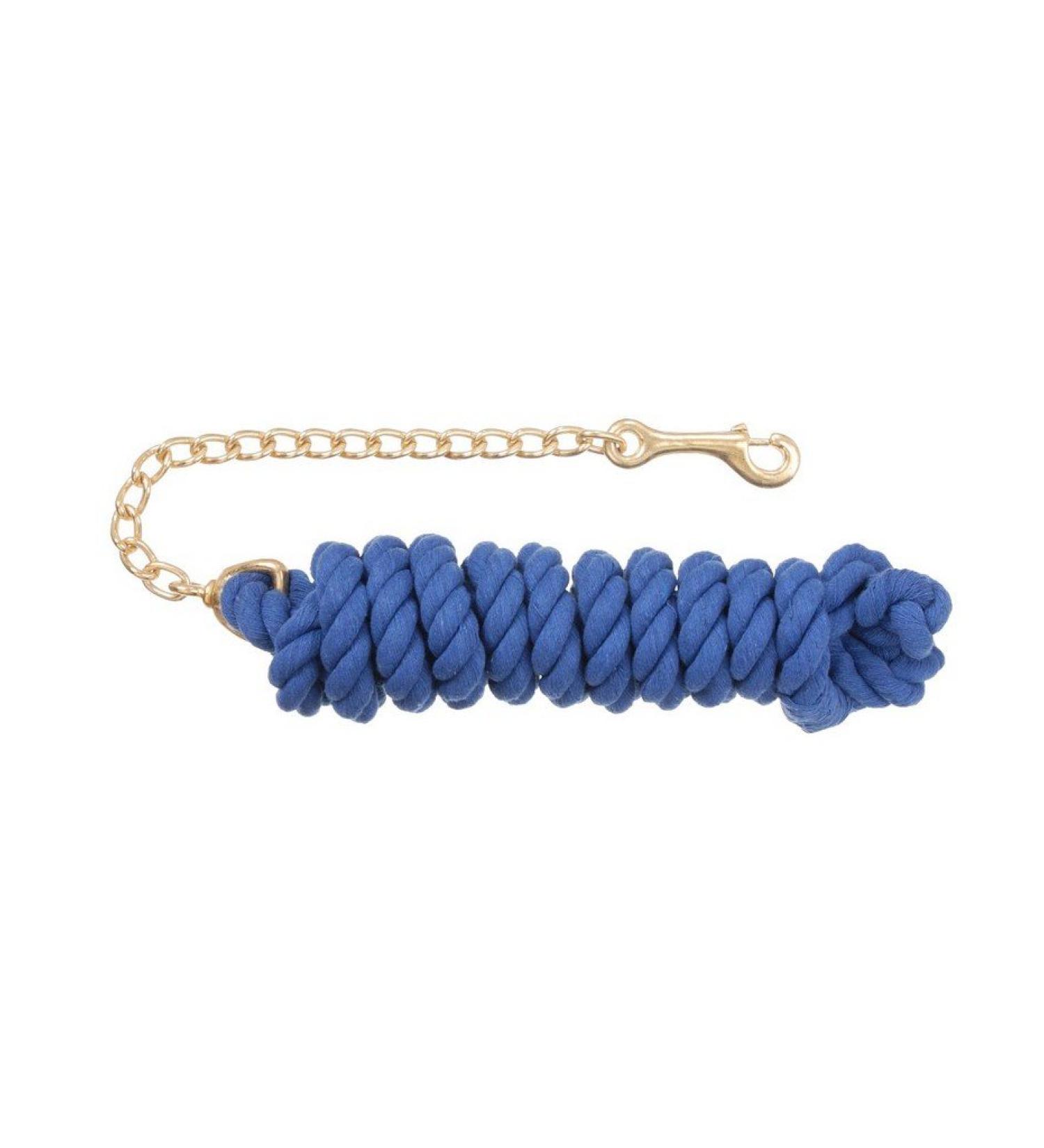 Tough 1 Braided Cotton Lead with Chain 8 1/2' Royal Blue