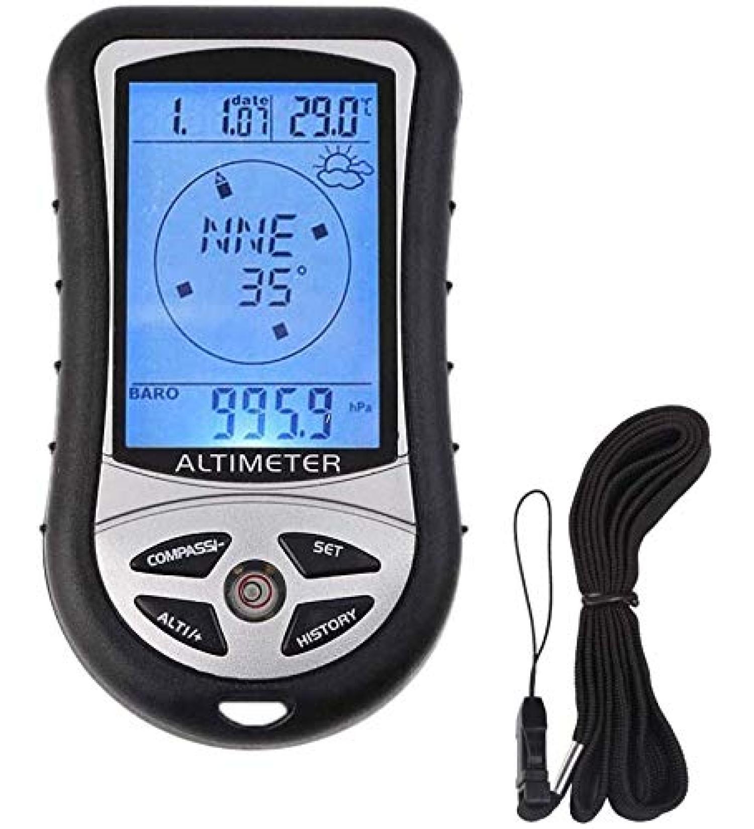 8 in 1 Electronic Digital Altimeter with Compass, Barometer, Thermometer - Multifunctional Weather Forecast Tool - Buy Online on SooperMarket.com