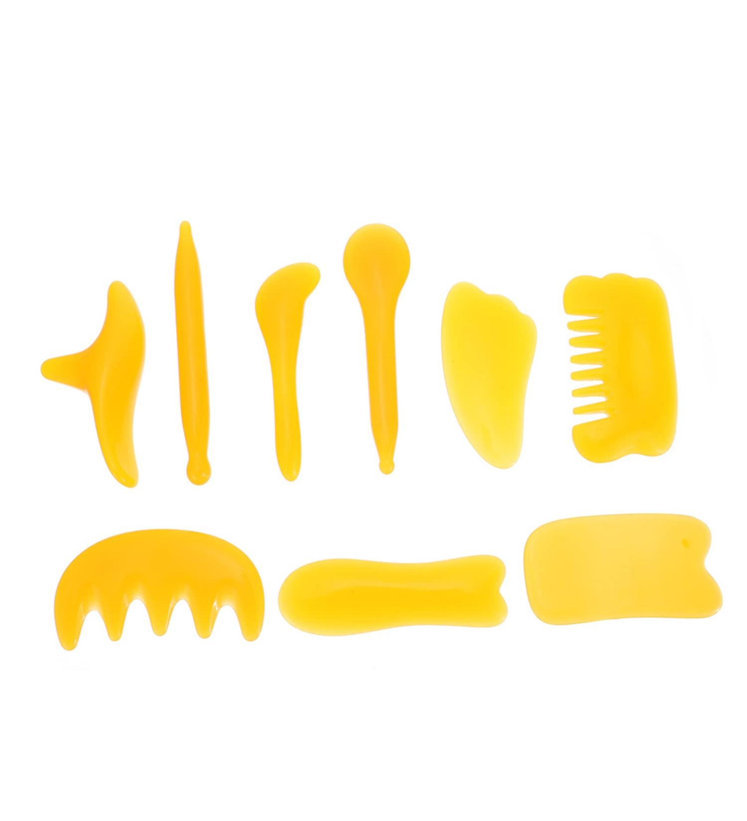 KALLORY Massage Facial Tool Set | Chinese Skincare Plate & Back Scrapper for Spa Treatments | Beeswax Resin Body Scraper - Buy Online on SooperMarket.com