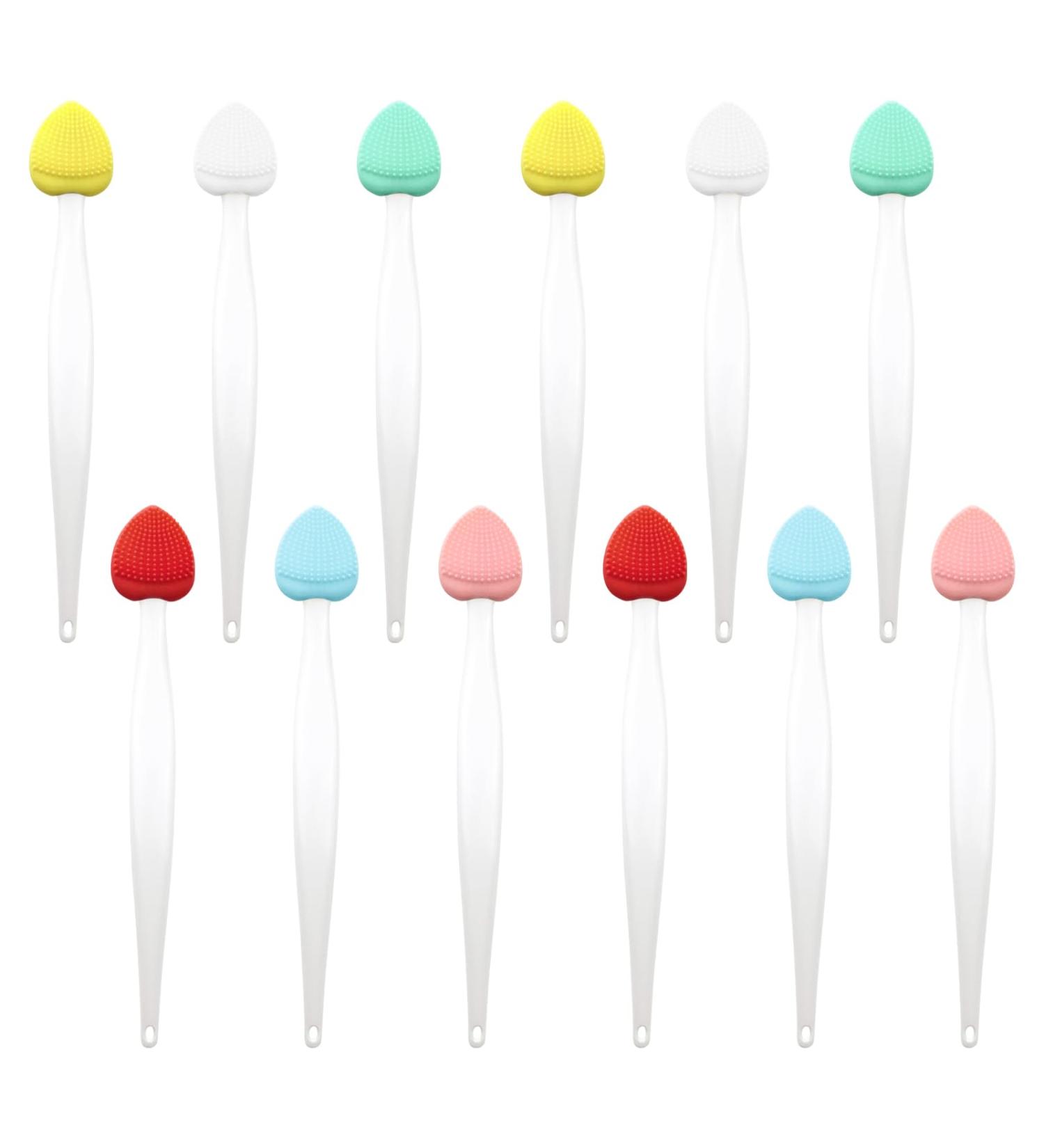 12 Pack Lip Scrub Brush Double-Sided Silicone Portable Lip Scrub Exfoliating Brush Cleaning Scrubber Travel Skincare Lip Cleaning Tool for Men Women Dark Lips - Buy Online on SooperMarket.com