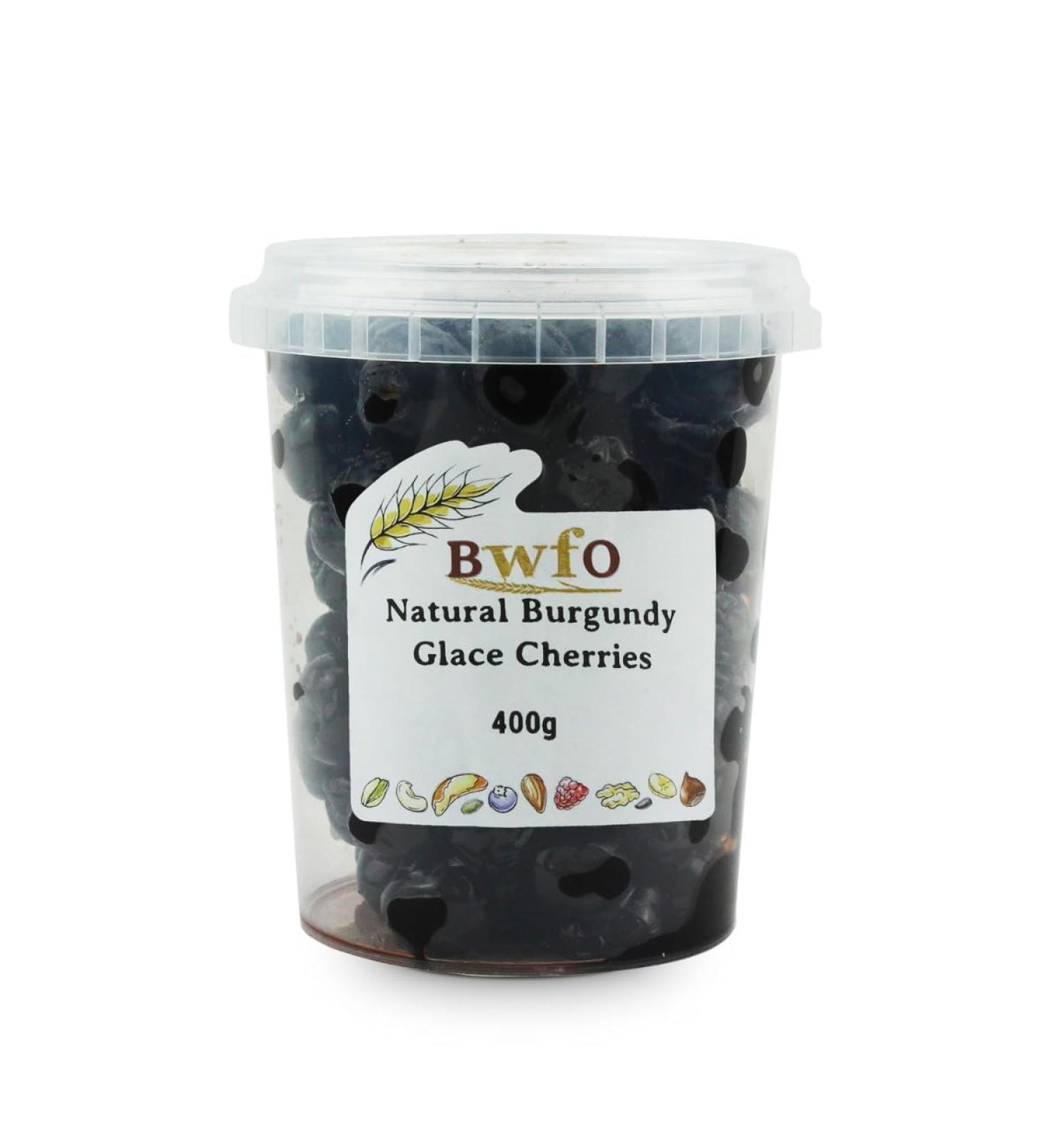 Glace Cherries Natural Colour - Dark Burgundy 400g (BWFO)