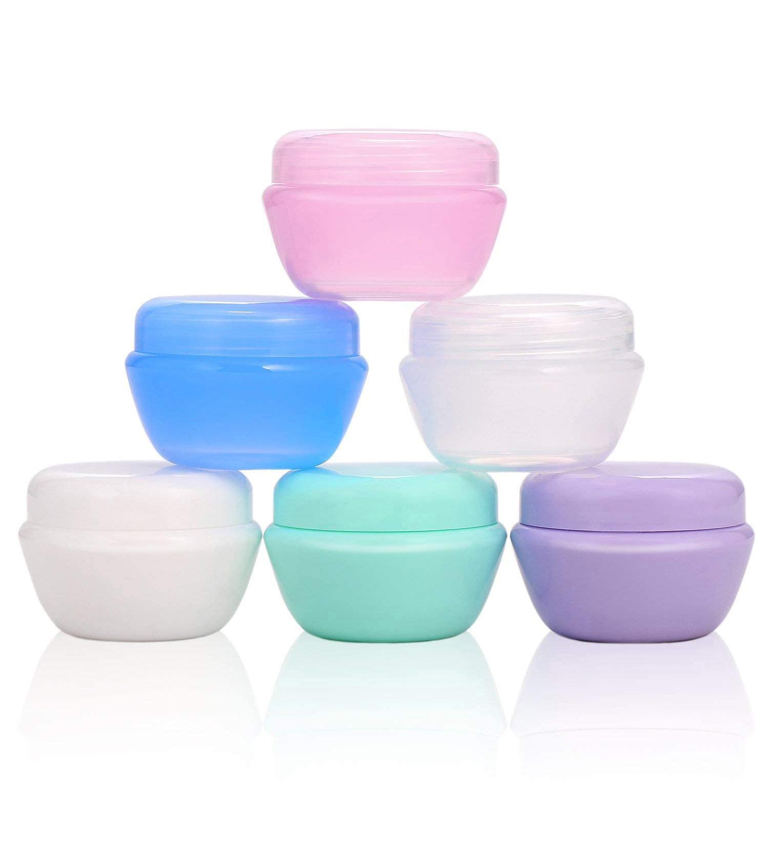 VEAIDE 1 oz Travel Toiletry Containers - Leakproof Compact Plastic Jars for Face, Hand, Body Creams - 6 Pack - Buy Online on SooperMarket.com