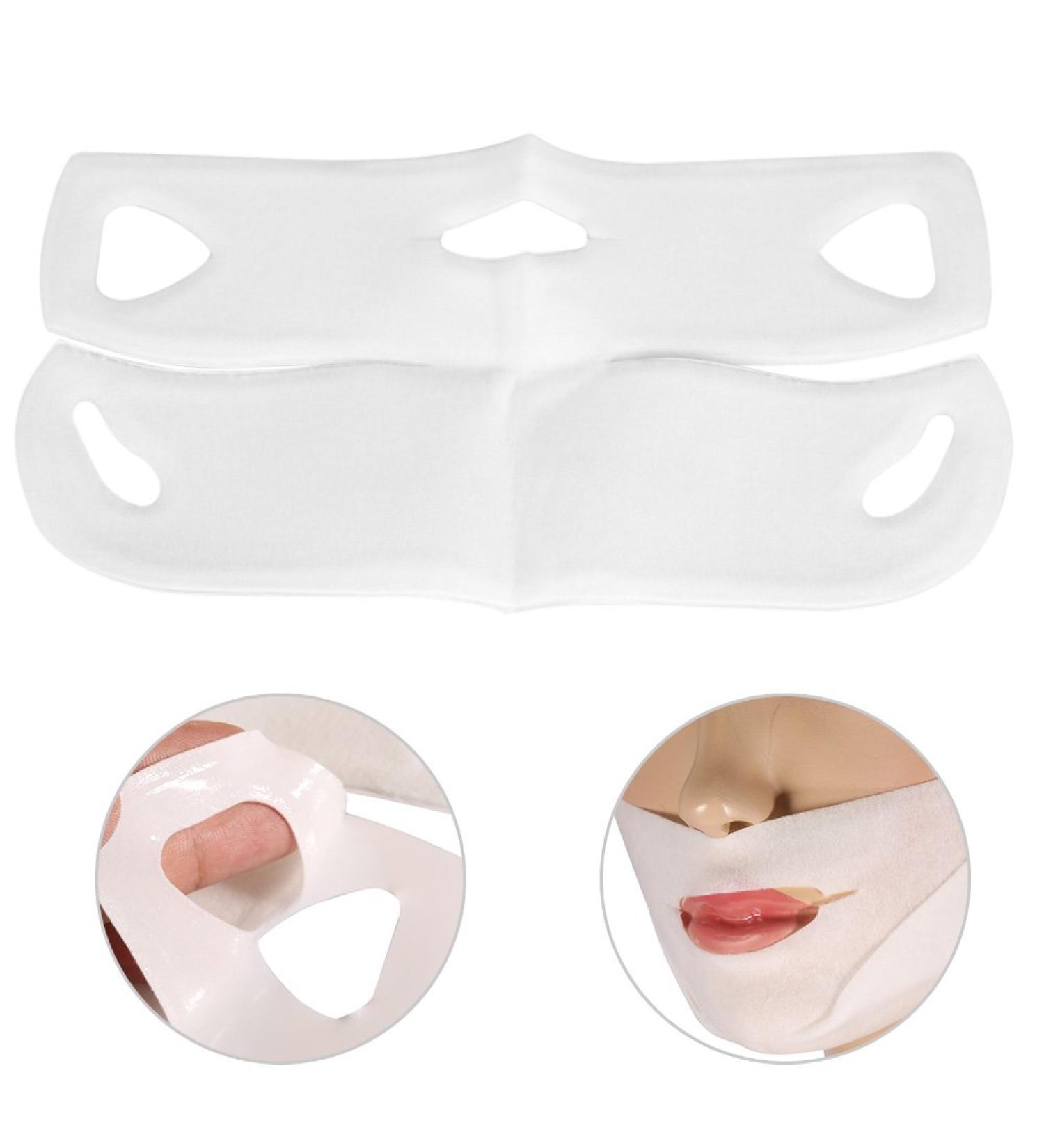 10-Piece V-Shape Face Mask Set | Lifting Neck & Chin Anti-Aging Moisturizing Facial Masks for Firming and Contouring - Buy Online on SooperMarket.com