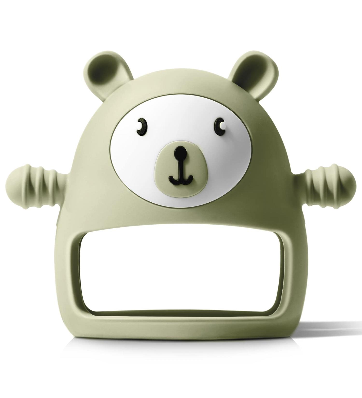 COZYPANDA Baby Teething Toys 0-12 Months - Silicone Teether for Sore Gums, BPA Free - Sage Color - Soothing Chew Toy for Boys and Girls - Buy Online on SooperMarket.com