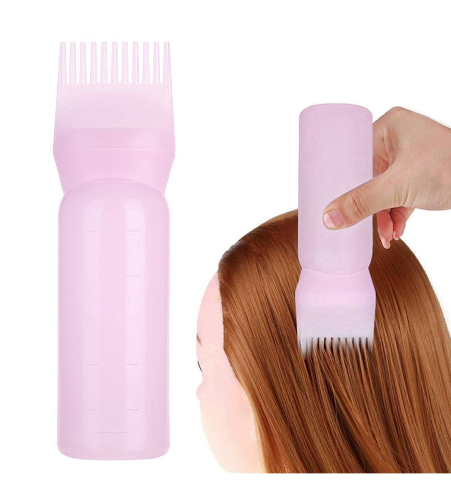 Dekaim Hair Dye Brush Bottle Hair Oil Applicator Bottle Toothed Hair Dye Bottle Root Comb Applicator Bottle Hair Dyeing Bottle Brush Shampoo Hair Color Oil Comb Applicator Tool(Pink) - Buy Online on SooperMarket.com