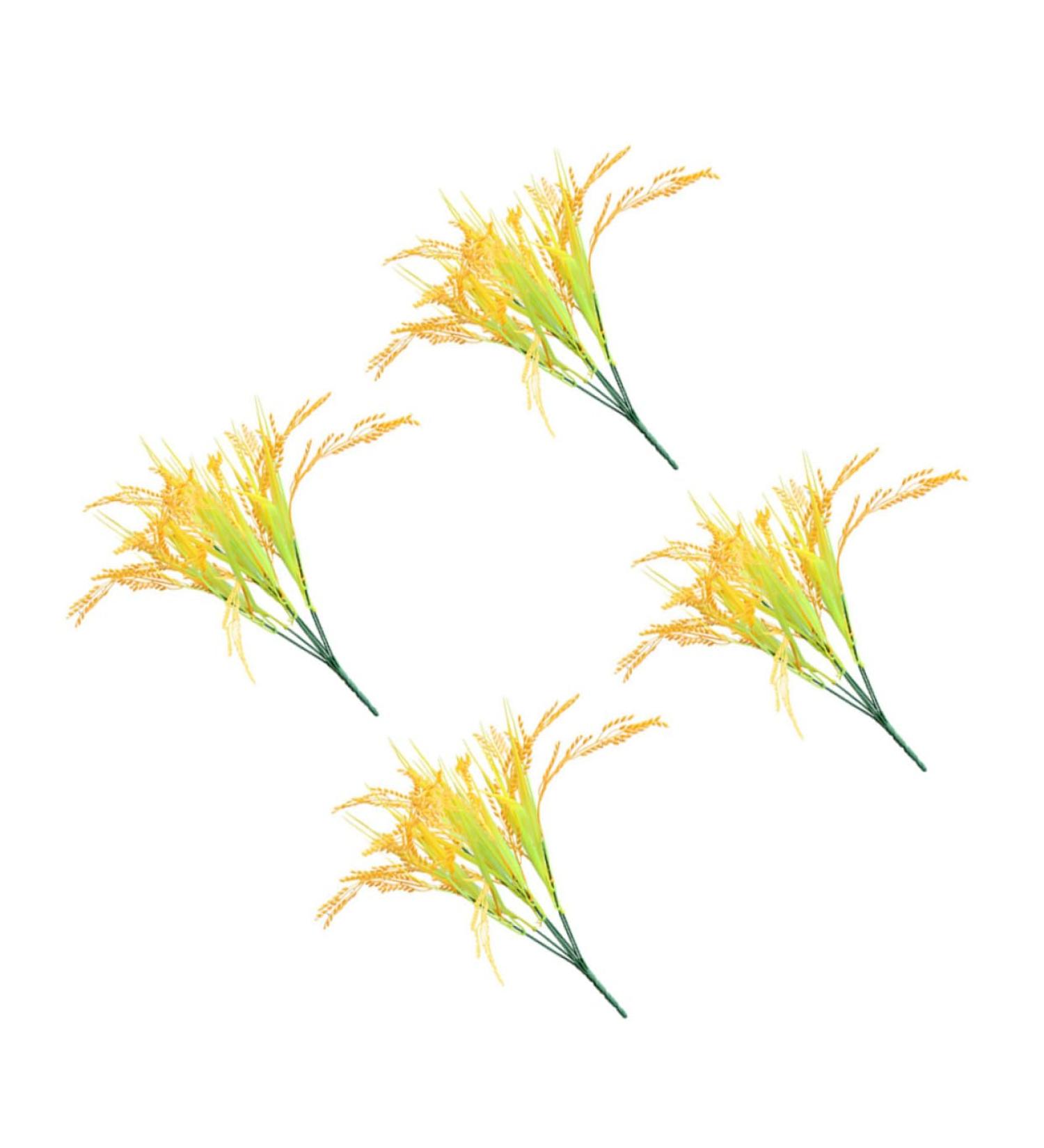 DECHOUS 4pcs 7 Simulated Rice Wheat Flower Natural Wheat Ears Flowers Artificial Wheat Stalks Wheat Decor Tall Wheat Ears Dried Flowers Fall Flower Bouquet Plastic Dining Table - Buy Online on SooperMarket.com