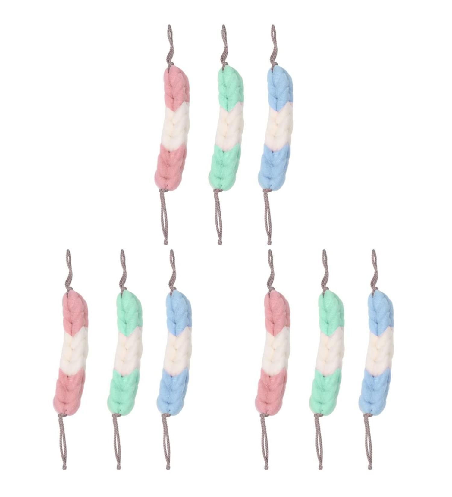 9pcs Sponge Body Scrubber Set with Rope | Bathing & Exfoliating Tool | Deep Cleanse for Back & Body | Home & Bathroom Supplies - Buy Online on SooperMarket.com