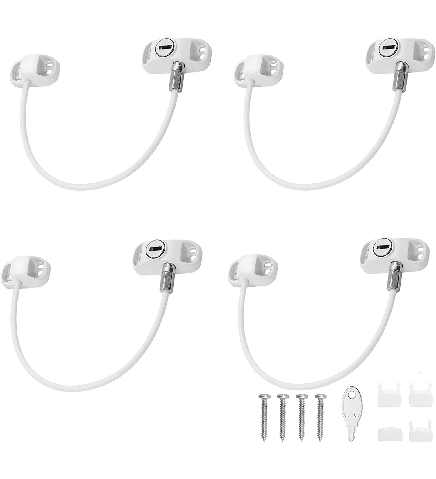 eSynic 4Pc Window Restrictors - Child Safety Locks for UPVC Windows - White Style-B - Buy Online on SooperMarket.com