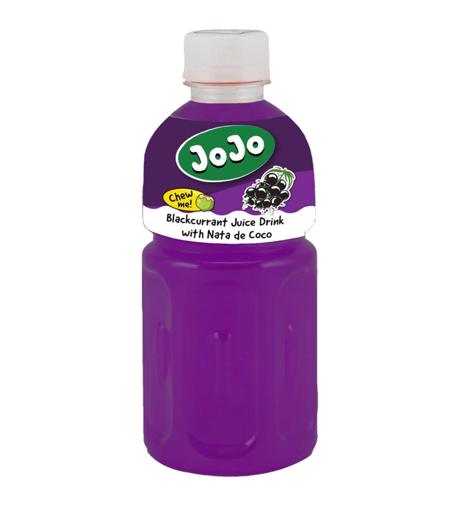 JoJo Blackcurrant Flavoured Drink with Nata De Coco 320ml (Pack of 6)