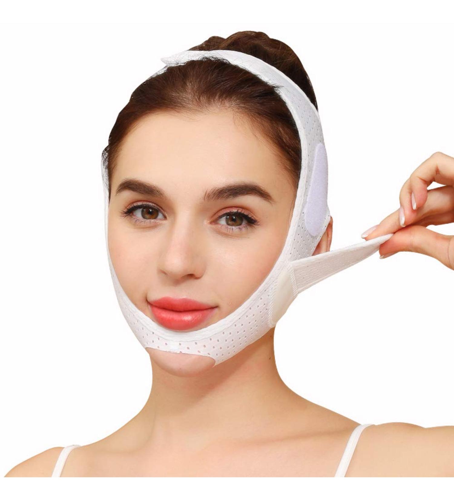 V Line Lifting Mask - Double Chin Reducer & Facial Slimming Strap | Elastic Face Shaping Bandage for Tightening & Lifting - Buy Online on SooperMarket.com