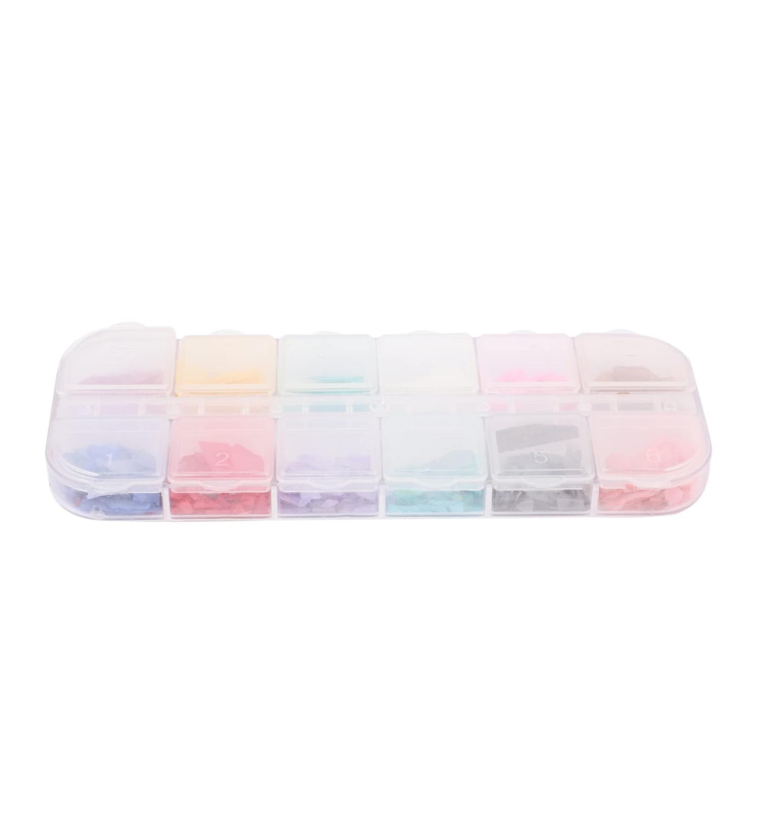 Wispbreeze 12 Colors/Box Crushed Stones Gravel Flakes Natural Broken 3D Beauty Manicure Diy Nail Art Decoration 01 - Buy Online on SooperMarket.com