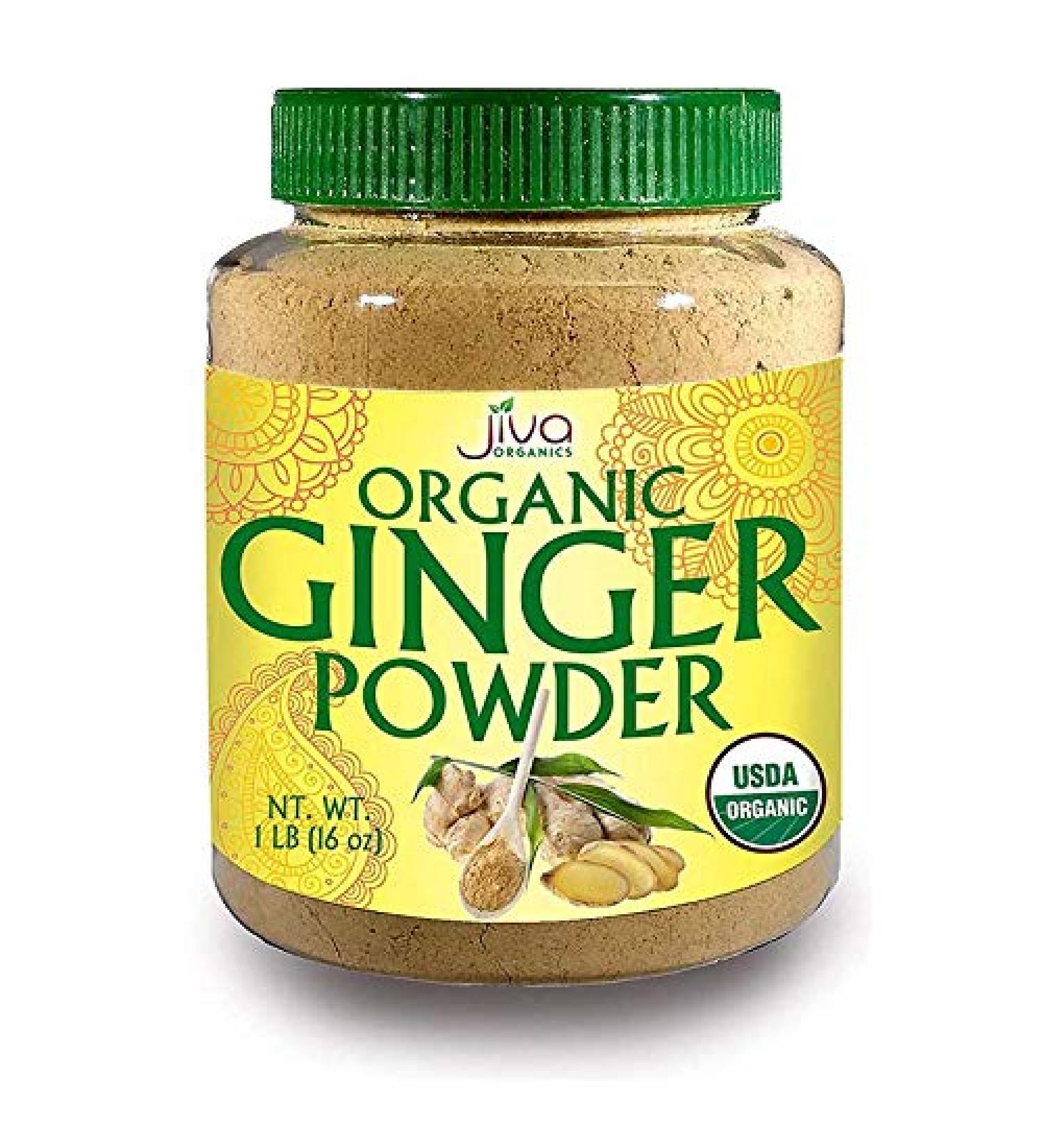 Jiva Organics Organic Ginger Root Powder 1 LB Bulk - Non-GMO - Cooking, Baking, Tea - 1 Pound - Buy Online on SooperMarket.com