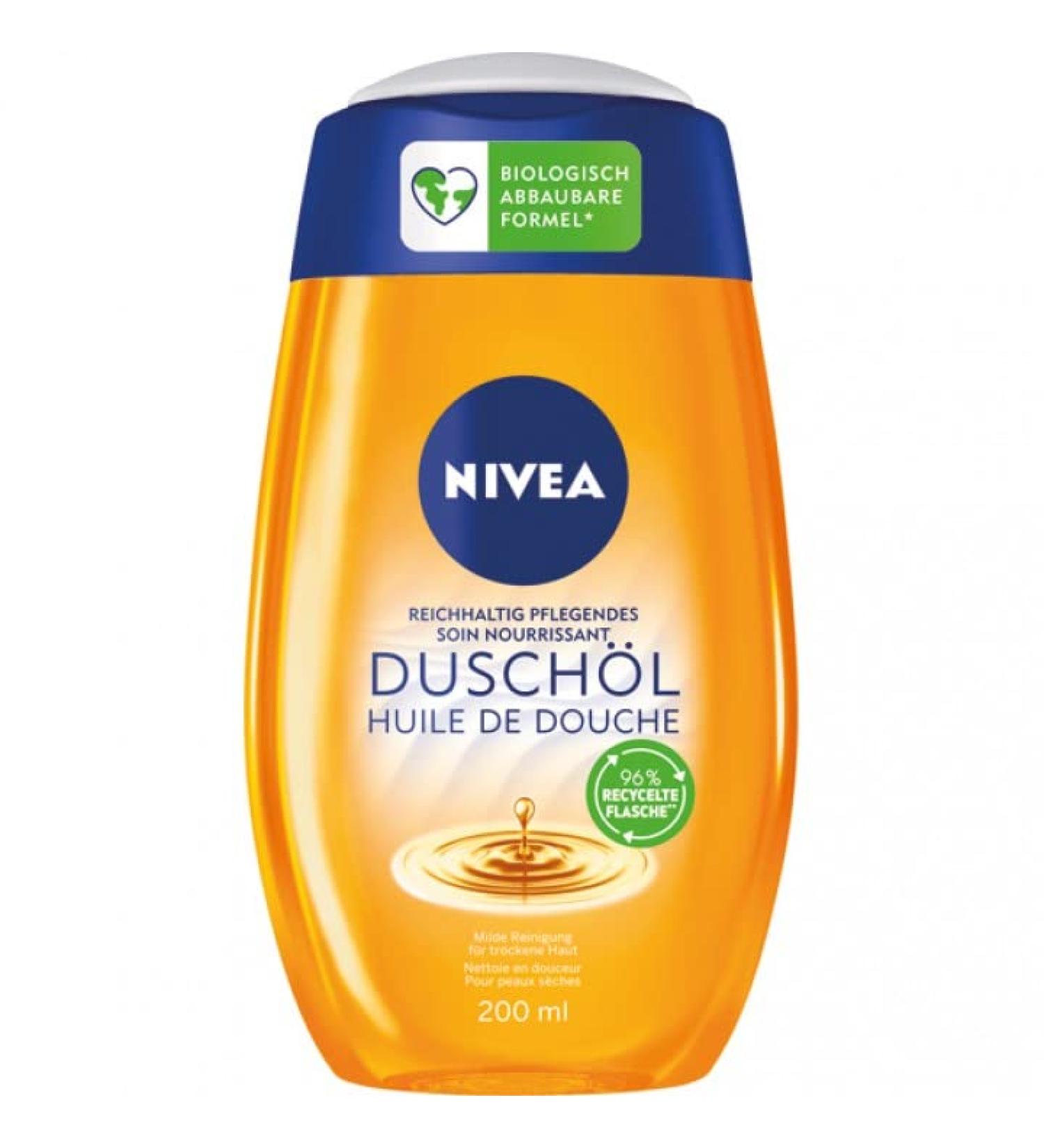 6 x NIVEA Natural Oil Shower Oil - for dry skin - 200ml
