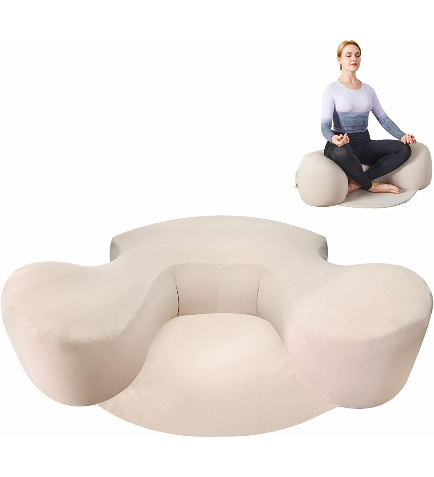 Inflatable Large Meditation Cushion - Washable Cover - Floor Pillow for Yoga & Meditation - Ideal Seating for Adults - Buy Online on SooperMarket.com