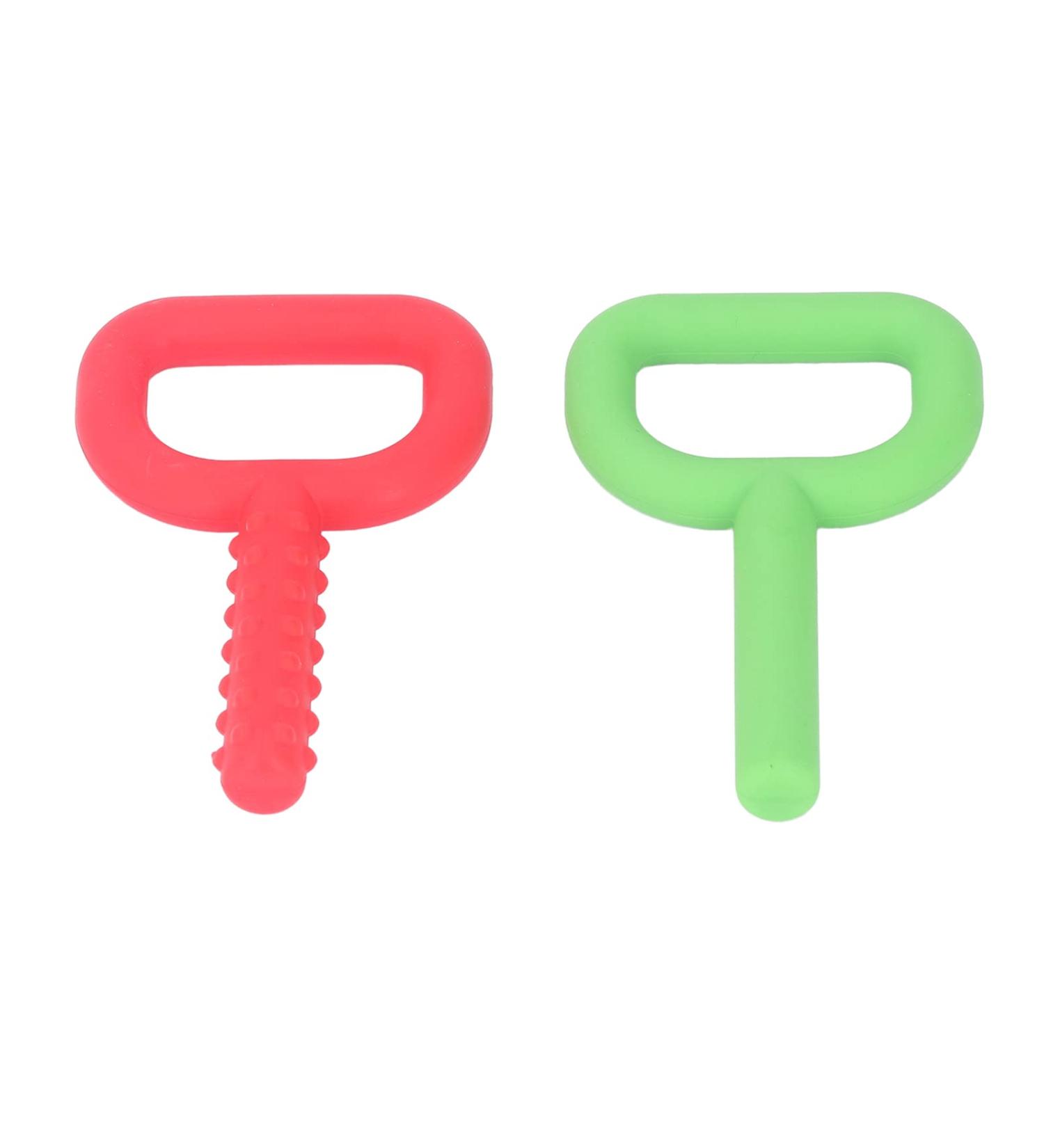 D Letter Hand Chew Toy - Silicone Sensory Teething Toy for Autistic Children | 2 Pack - Safe Soft & Durable - Buy Online on SooperMarket.com
